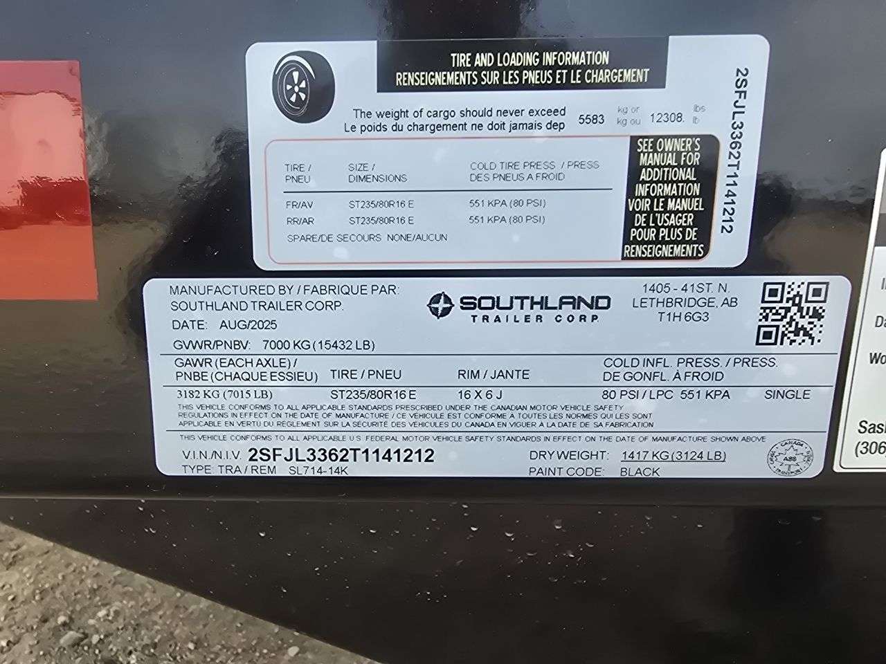 2026 Southland 14K 7' x 14' Dump Trailer