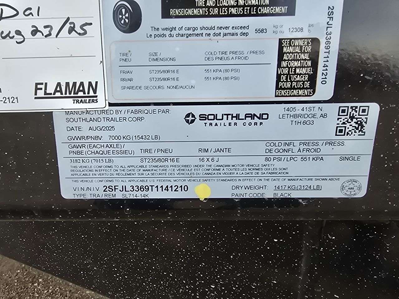 2026 Southland 14K 7' x 14' Dump Trailer