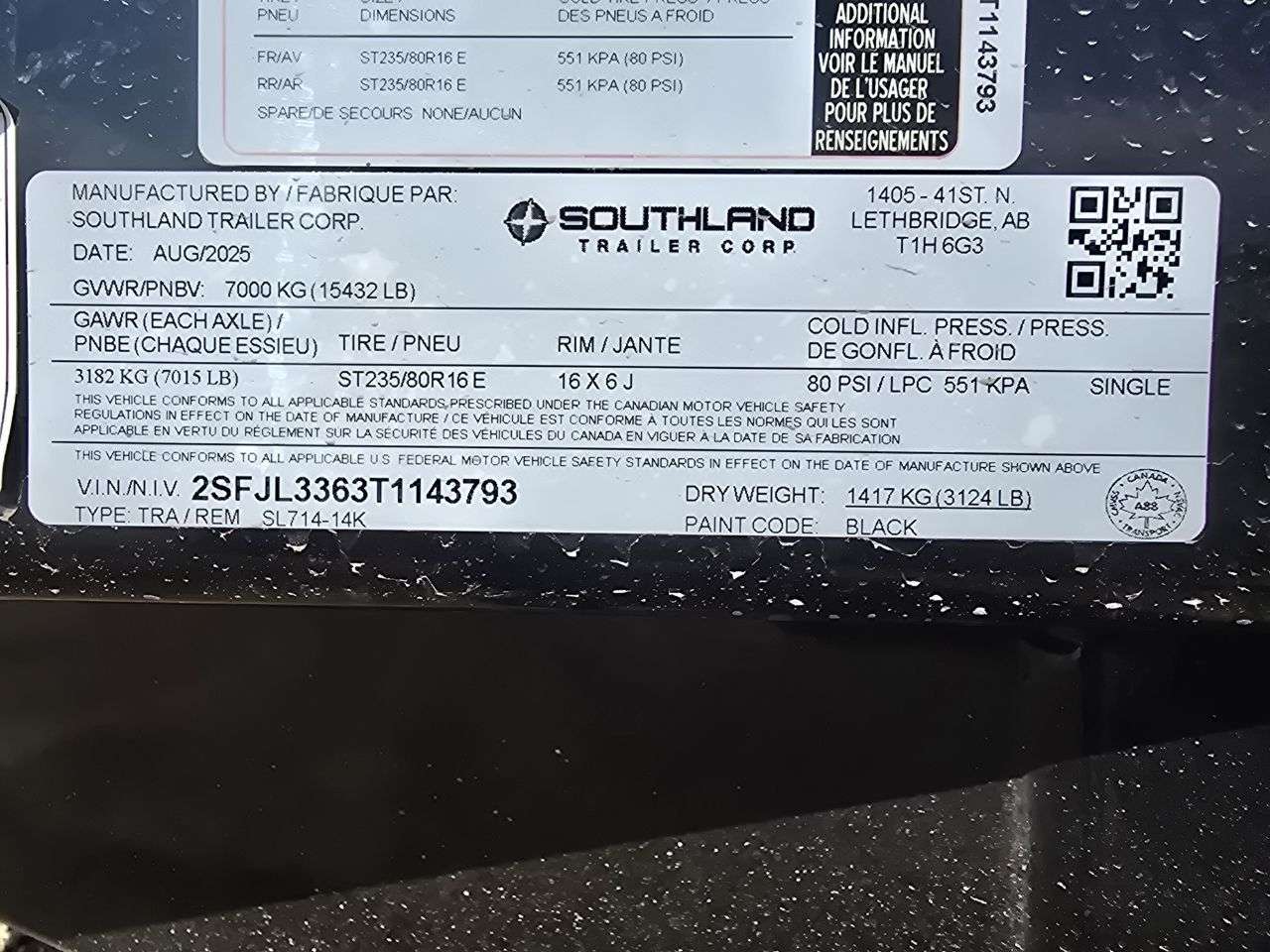 2026 Southland 14K 7' x 14' Dump Trailer