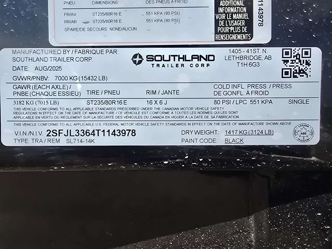 2026 Southland 14K 7' x 14' Dump Trailer