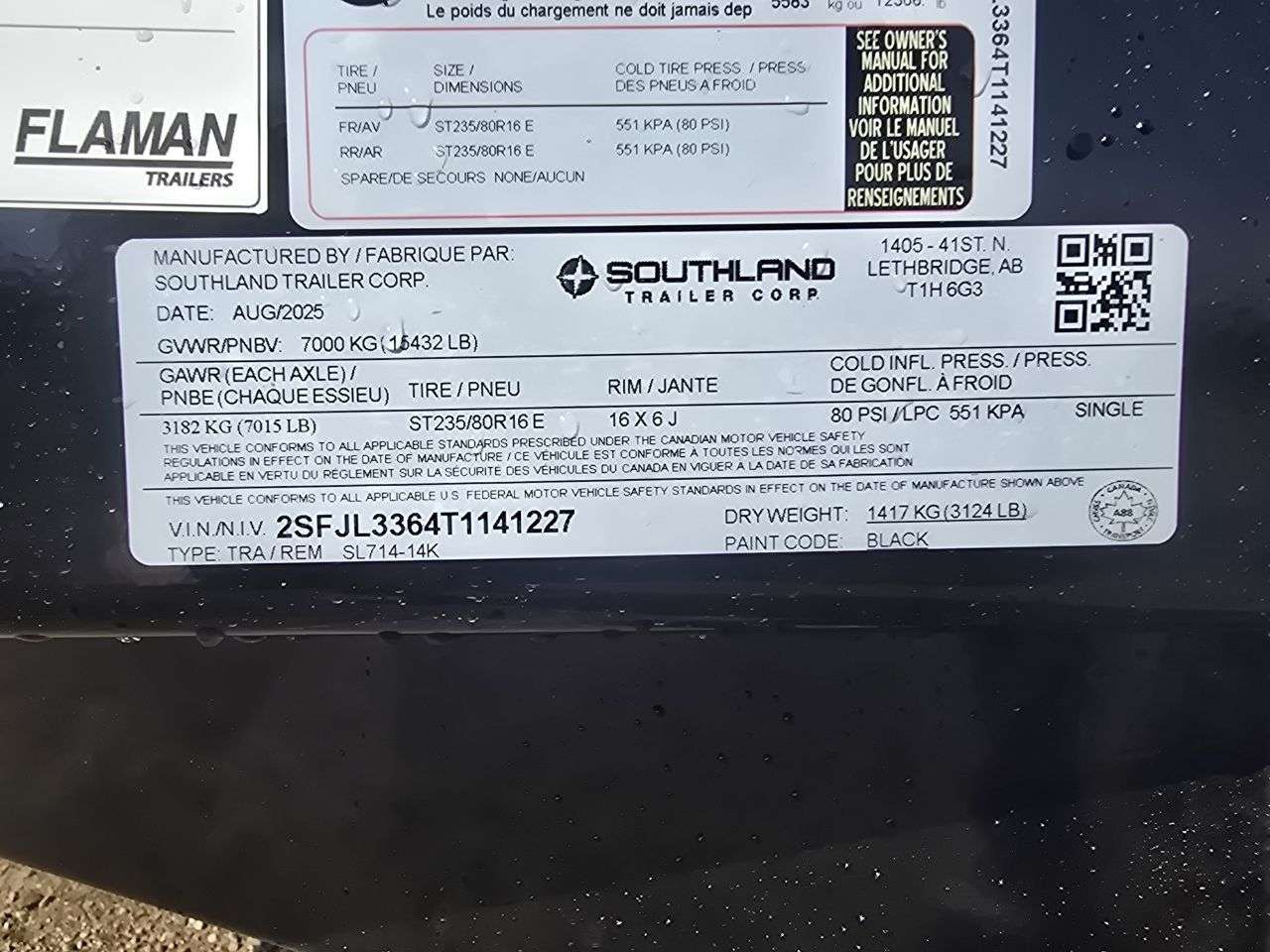 2026 Southland 14K 7' x 14' Dump Trailer