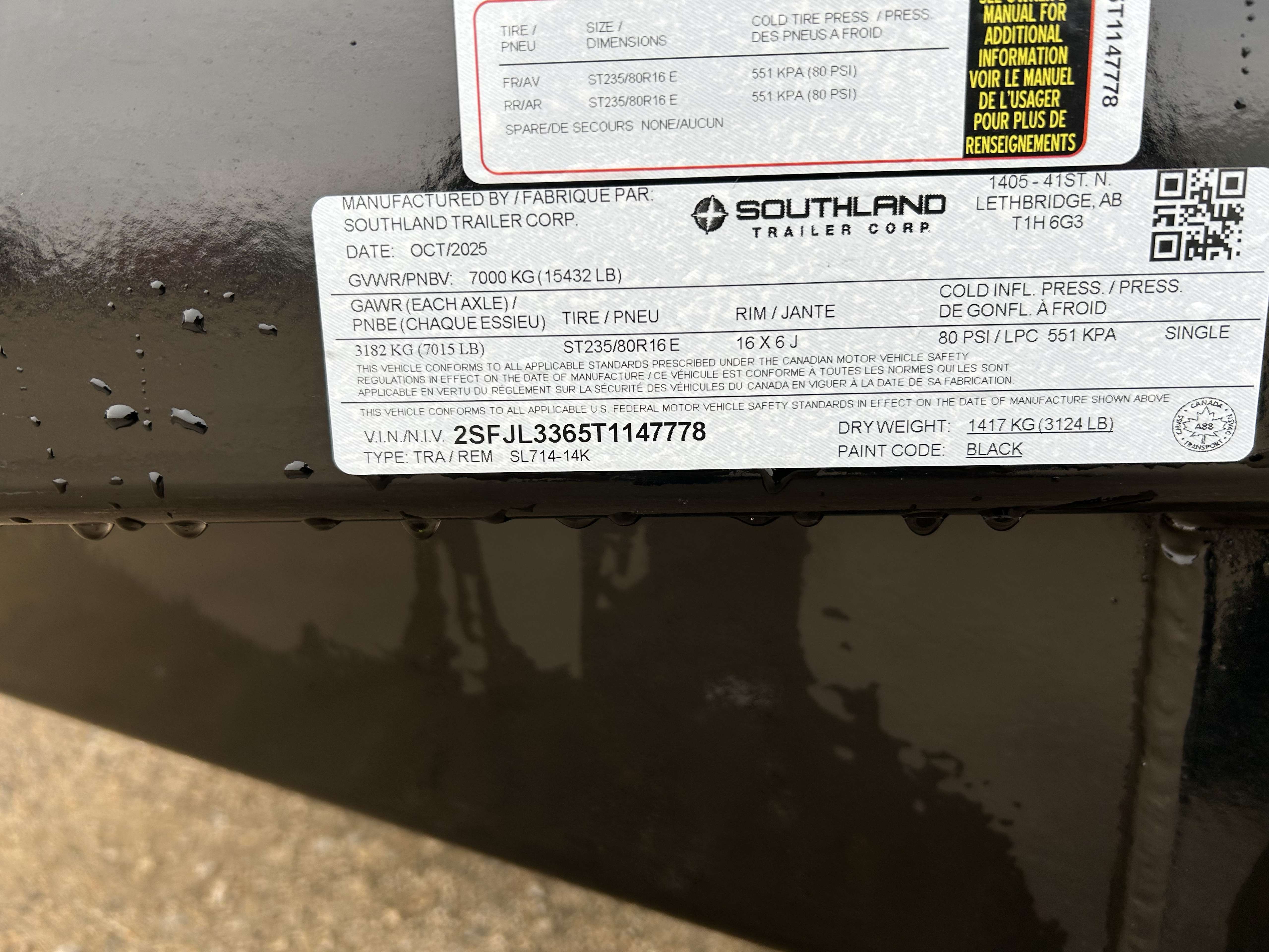 2026 Southland 14K 7' x 14' Dump Trailer