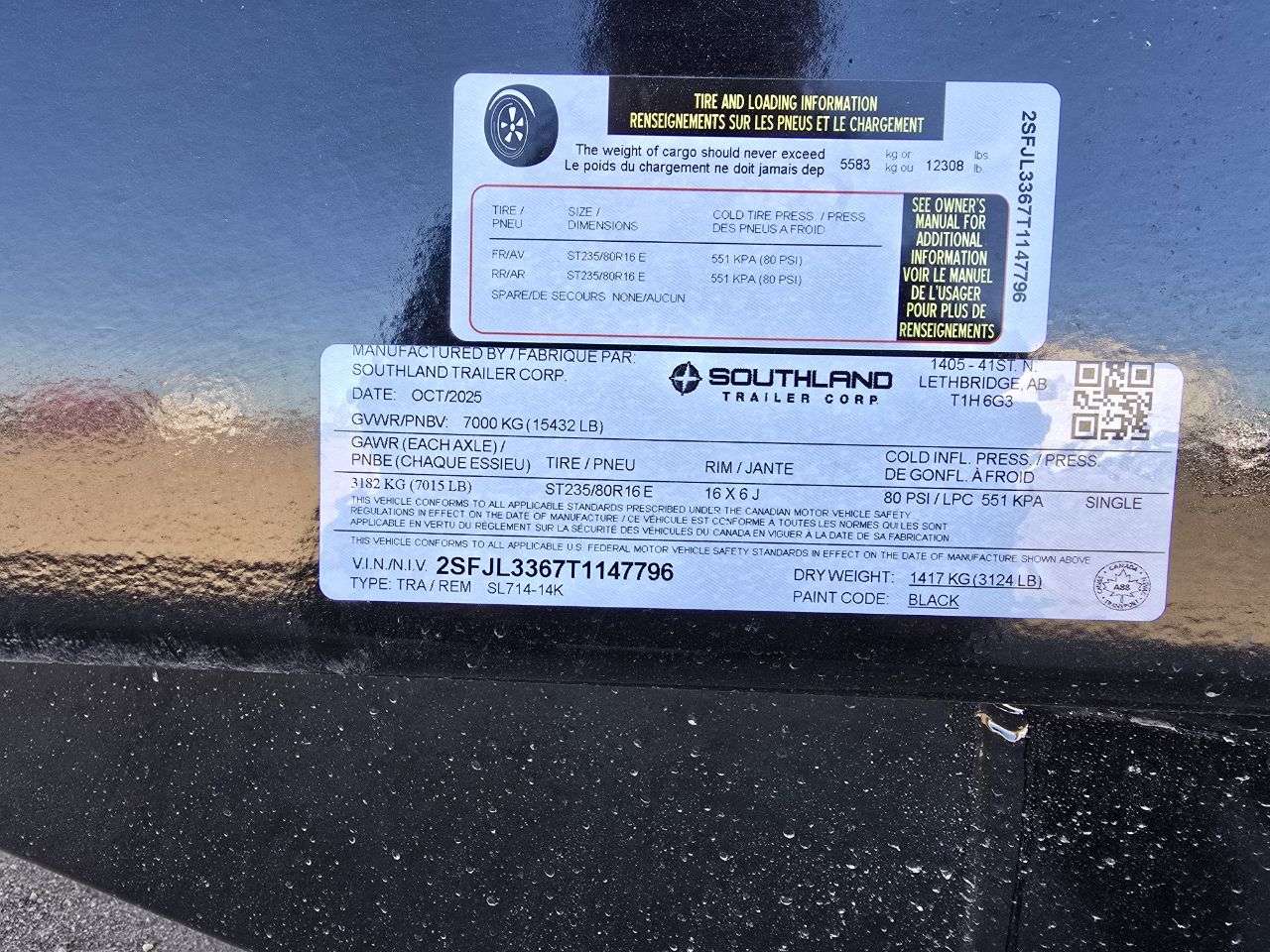 2026 Southland 14K 7' x 14' Dump Trailer