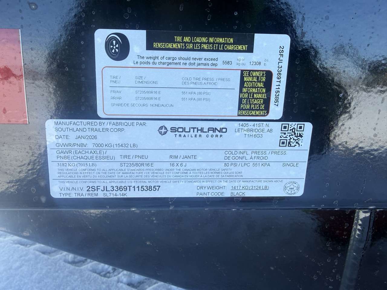 2026 Southland 14K 7' x 14' Dump Trailer