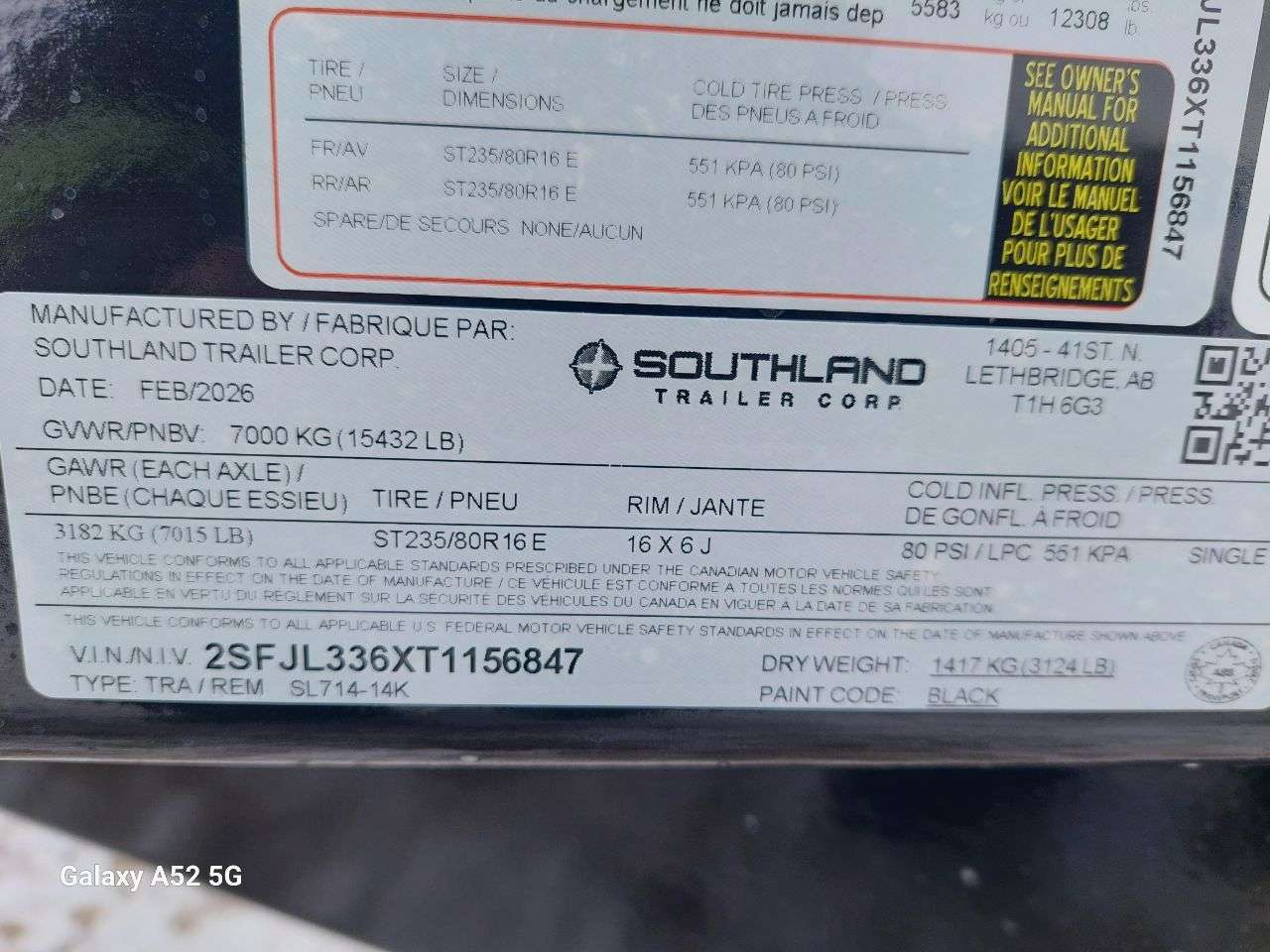 2026 Southland 14K 7' x 14' Dump Trailer