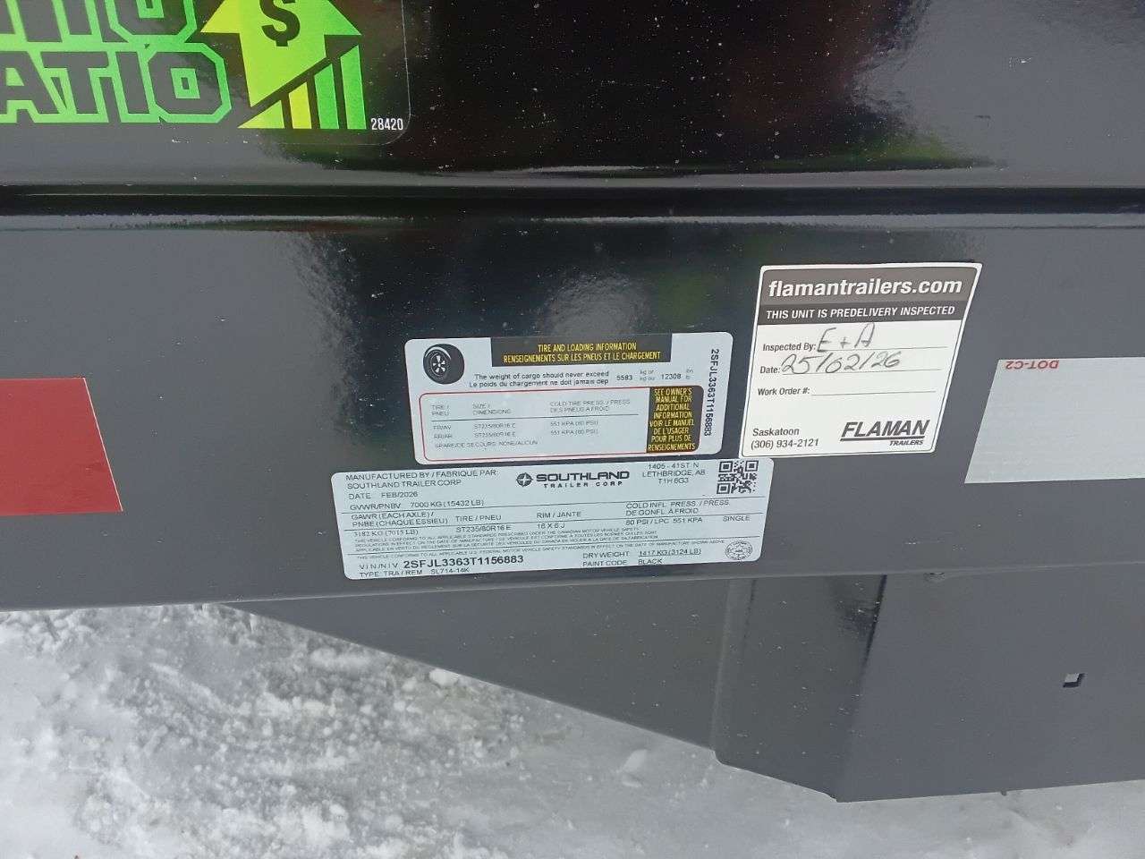 2026 Southland 14K 7' x 14' Dump Trailer