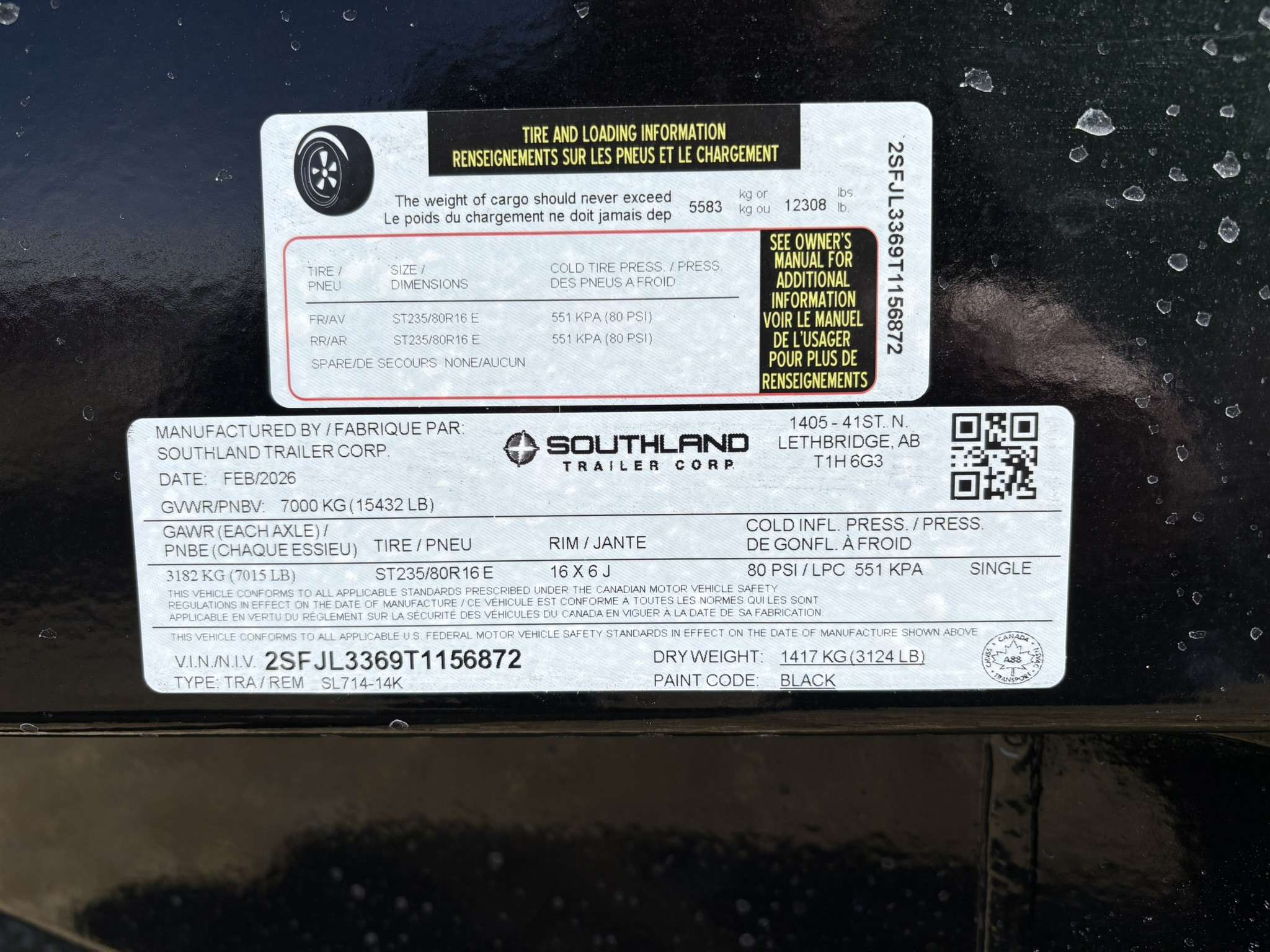 2026 Southland 14K 7' x 14' Dump Trailer