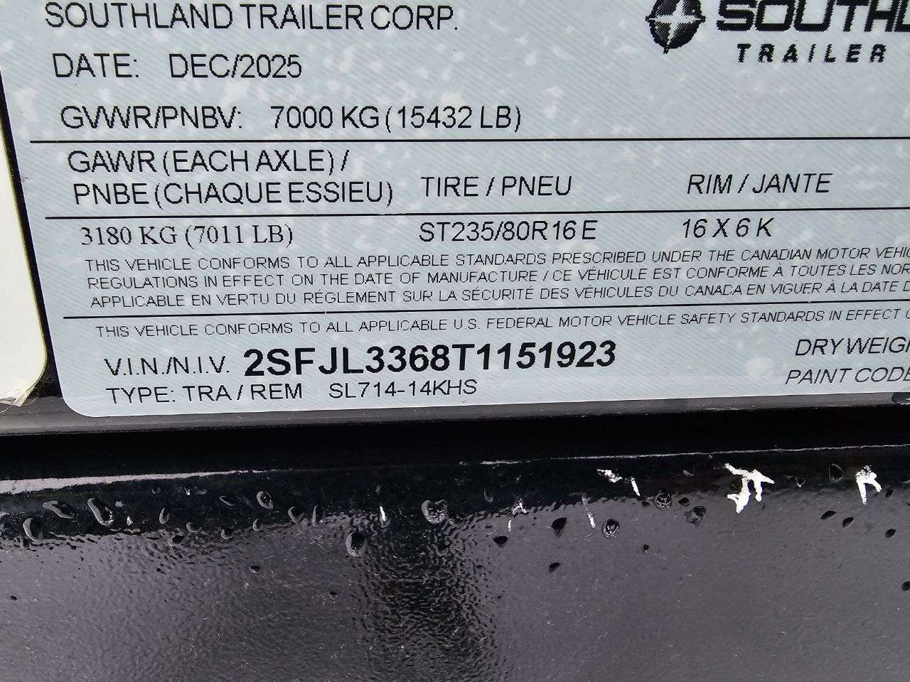 2026 Southland 14K 7' x 14' High Side Dump Trailer