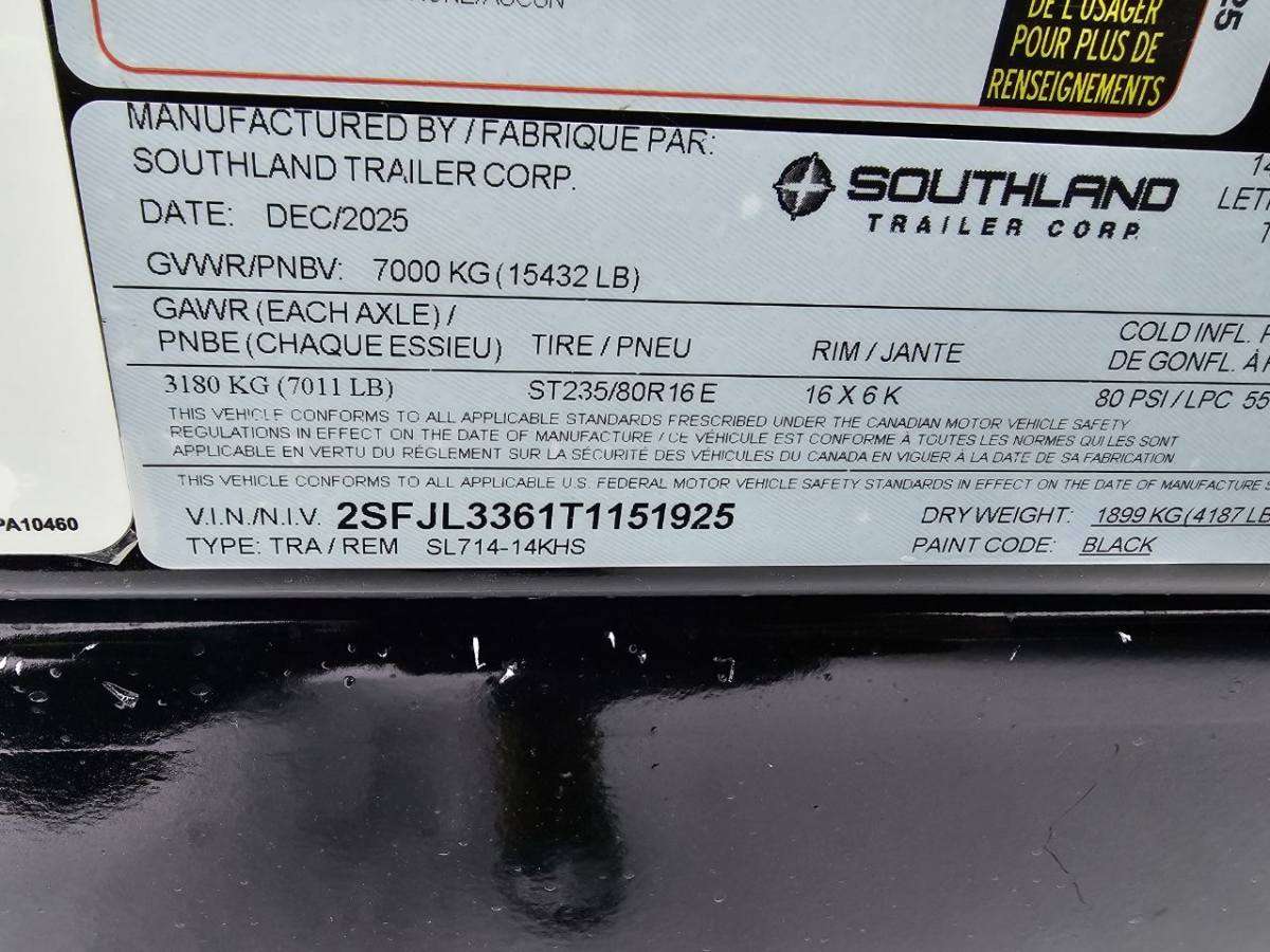 2026 Southland 14K 7' x 14' High Side Dump Trailer