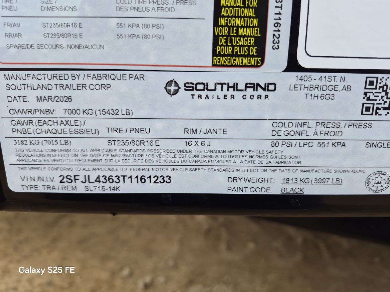 2026 Southland 14K 7' x 16' Dump Trailer