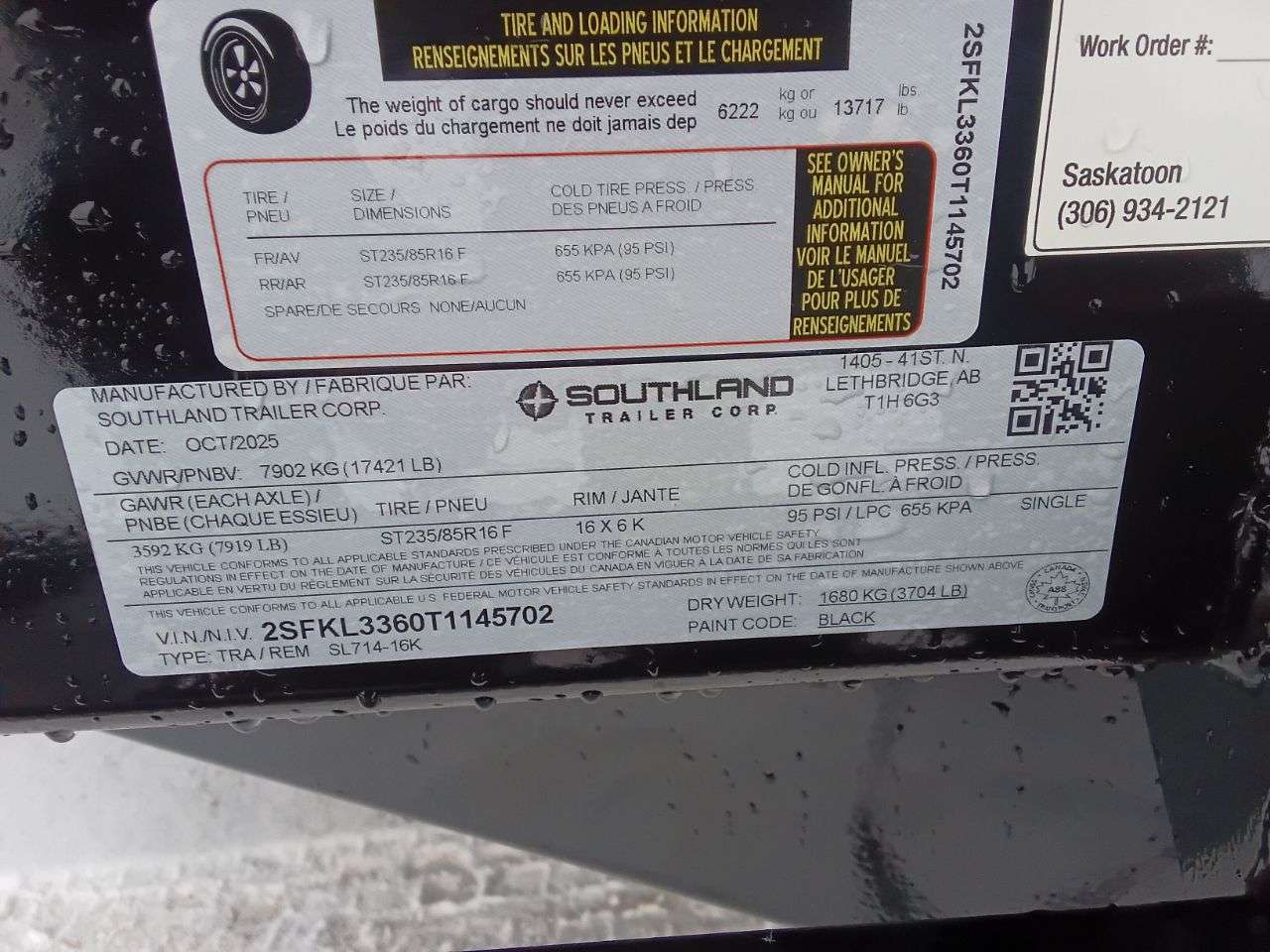 2026 Southland 16K 7' x 14' Dump Trailer