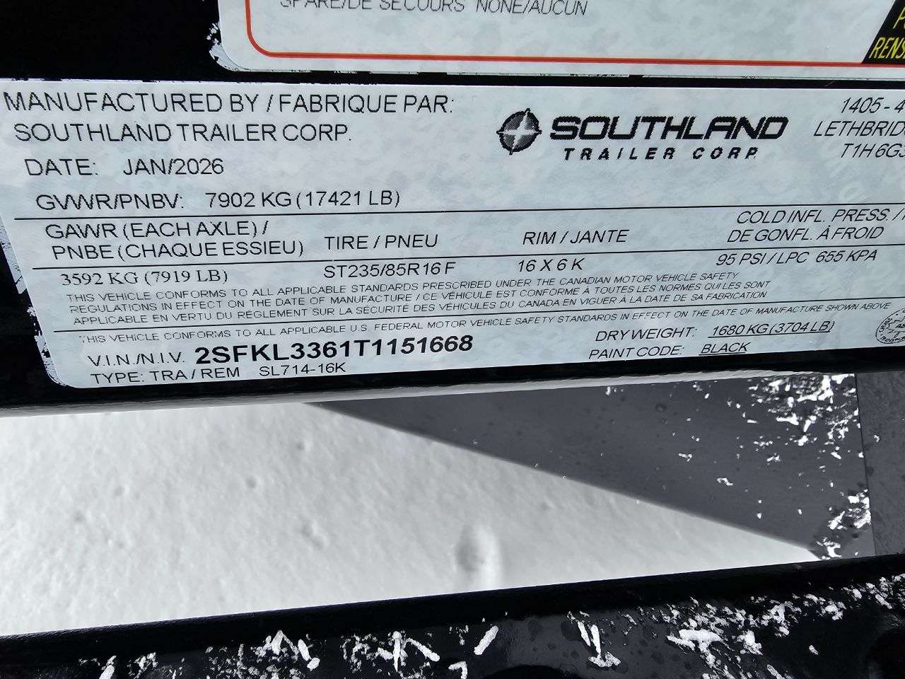 2026 Southland 16K 7' x 14' Dump Trailer