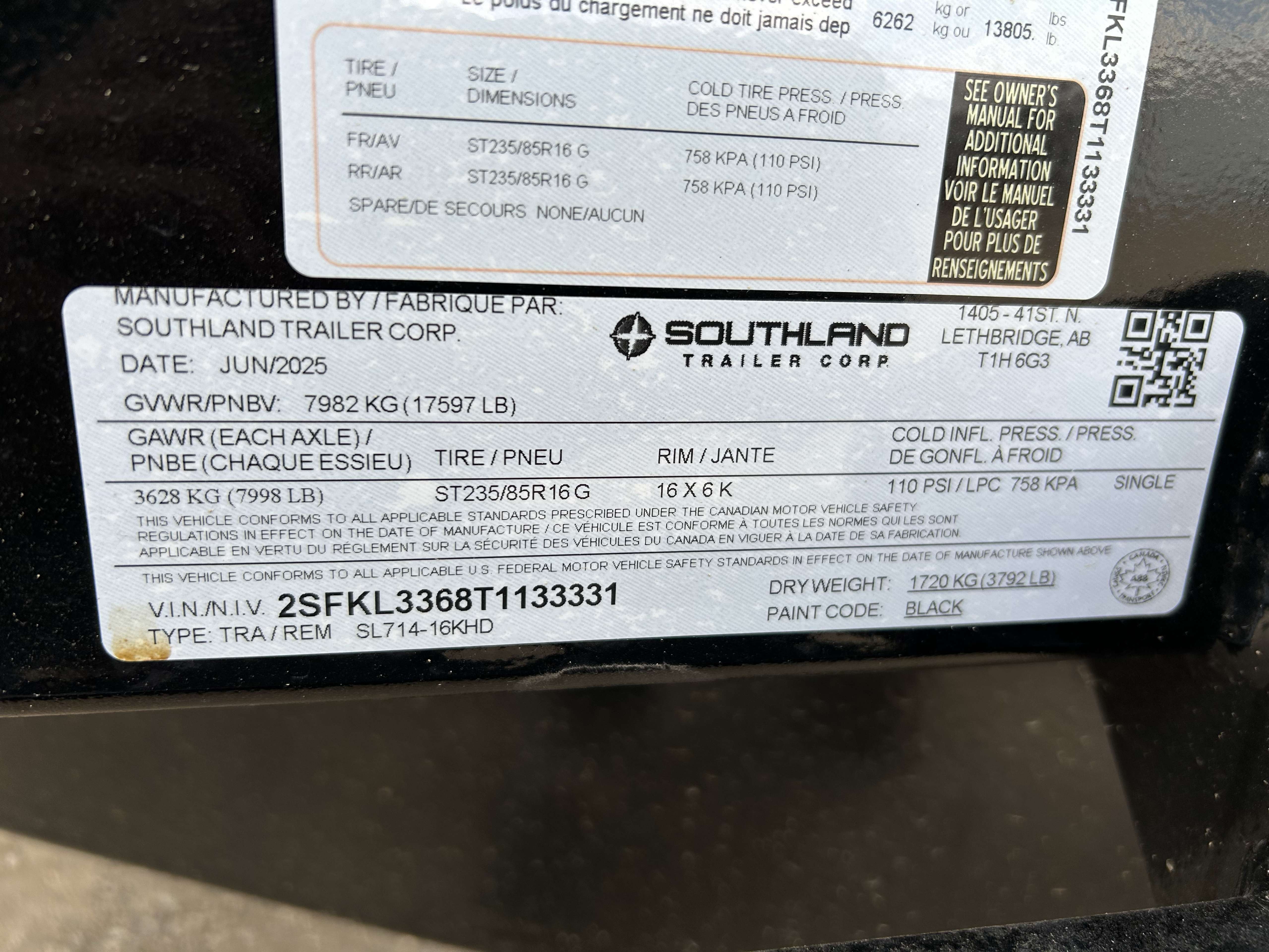 2026 Southland 16K 7' x 14' Heavy Duty Dump