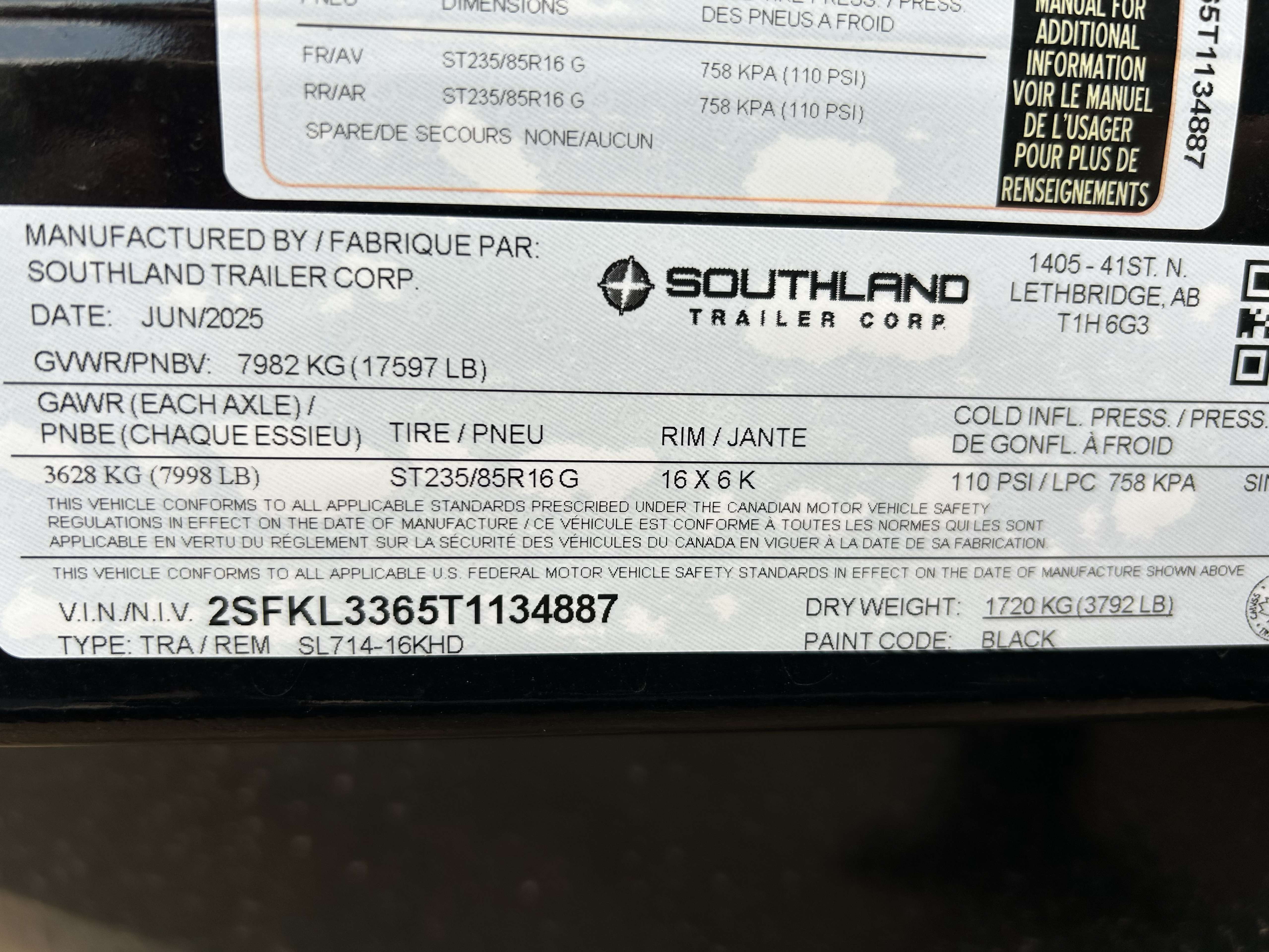 2026 Southland 16K 7' x 14' Heavy Duty Dump