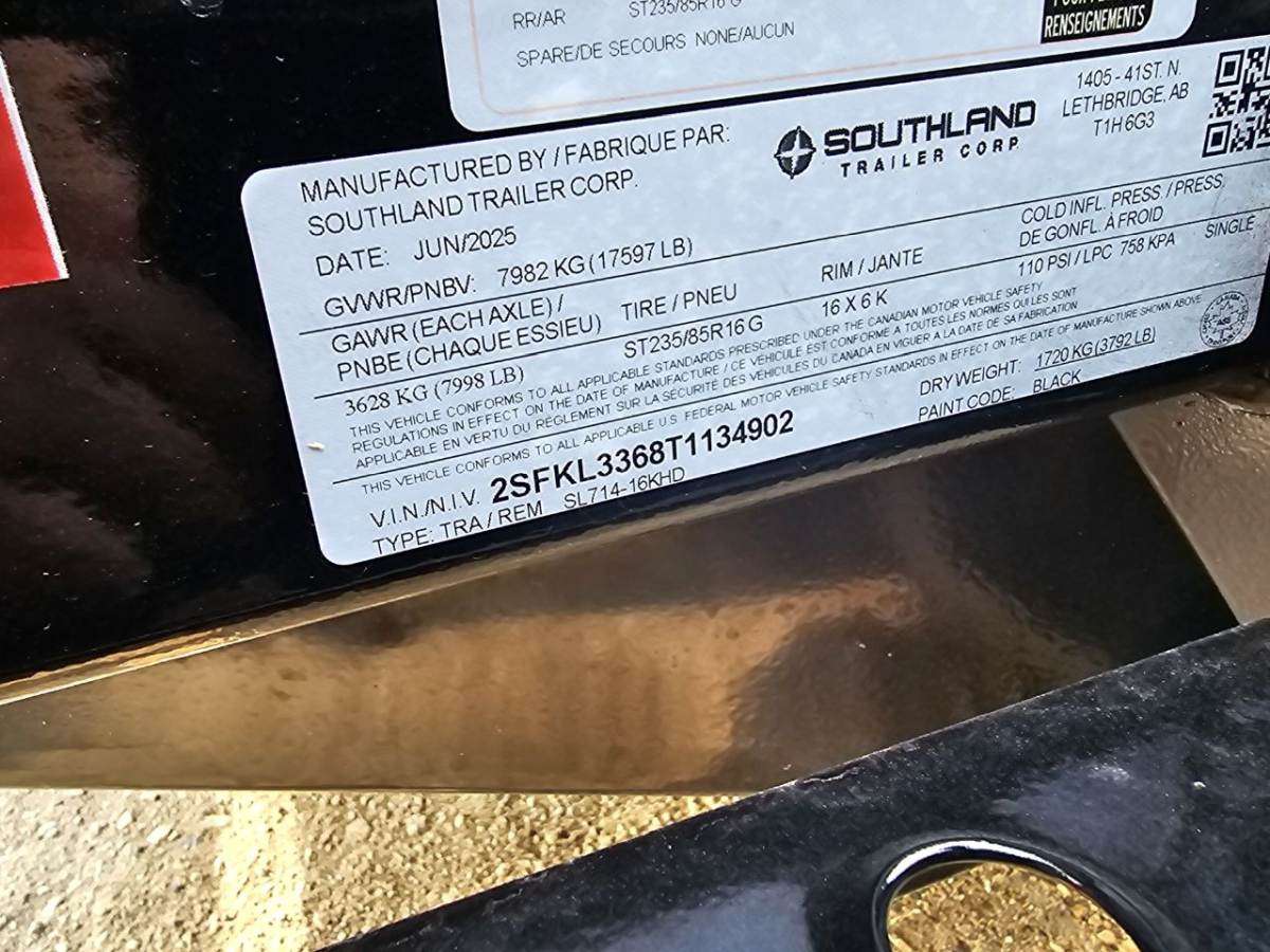 2026 Southland 16K 7' x 14' Heavy Duty Dump Trailer