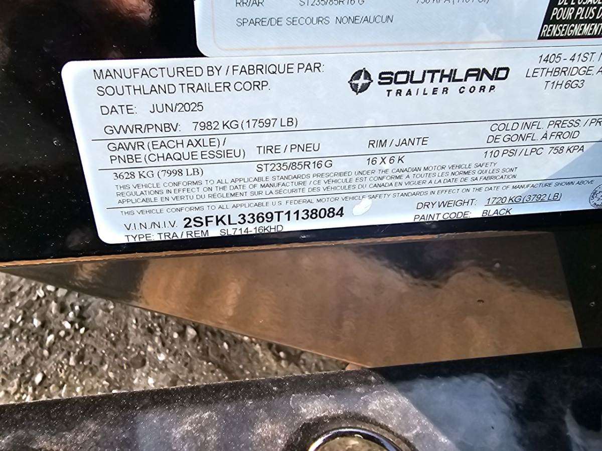 2026 Southland 16K 7' x 14' Heavy Duty Dump Trailer