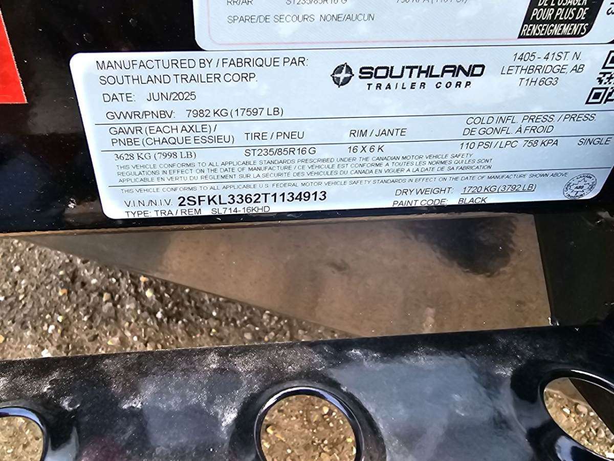 2026 Southland 16K 7' x 14' Heavy Duty Dump Trailer