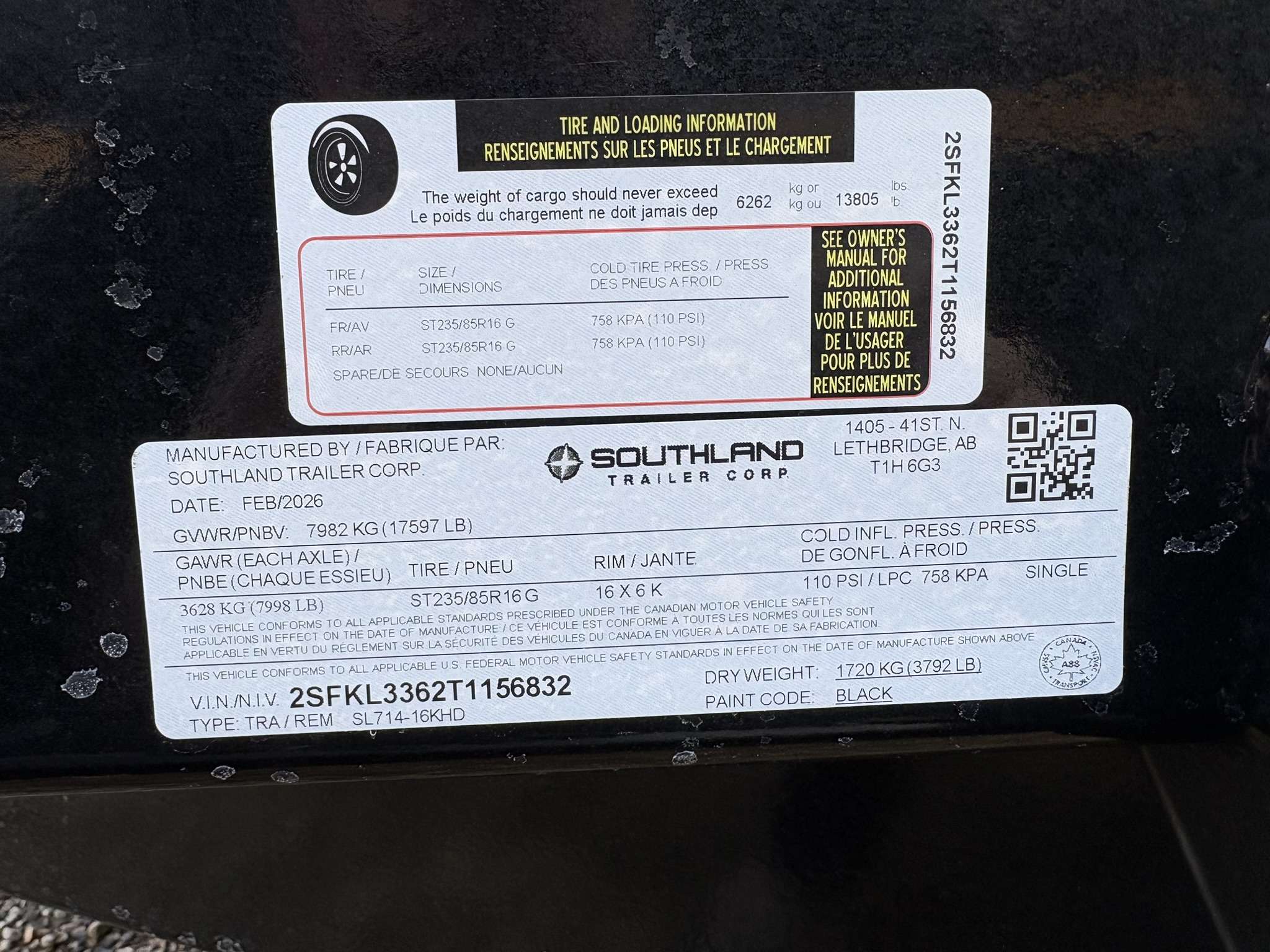 2026 Southland 16K 7' x 14' Heavy Duty Dump Trailer