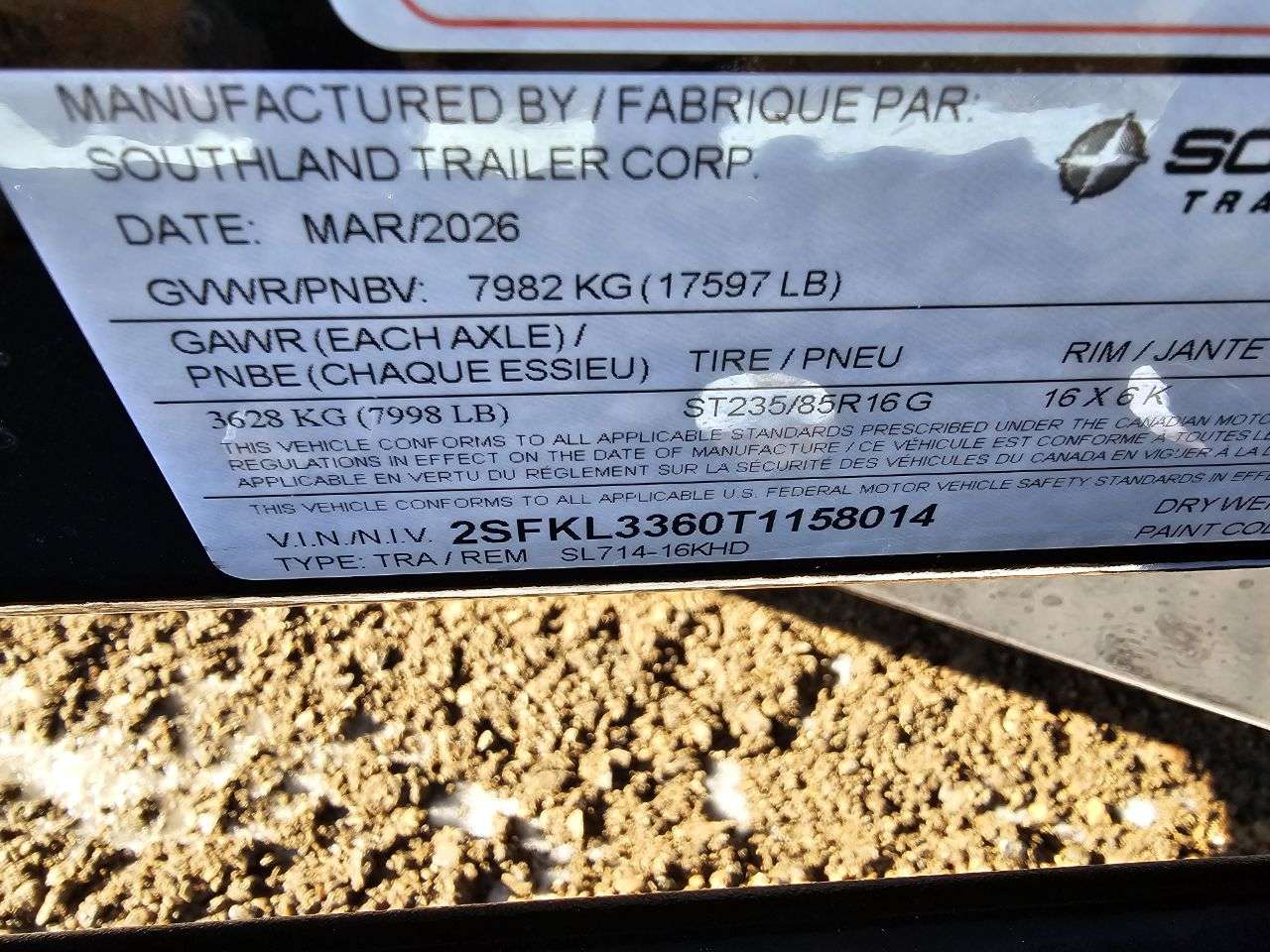 2026 Southland 16K 7' x 14' Heavy Duty Dump Trailer