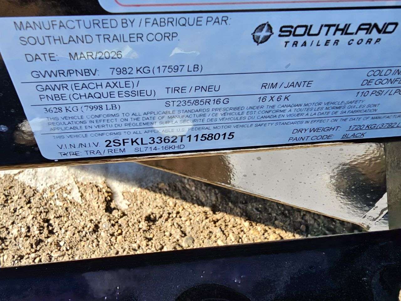 2026 Southland 16K 7' x 14' Heavy Duty Dump Trailer