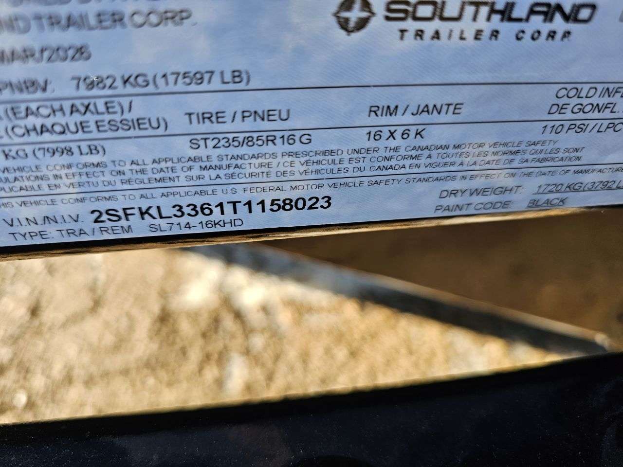 2026 Southland 16K 7' x 14' Heavy Duty Dump Trailer