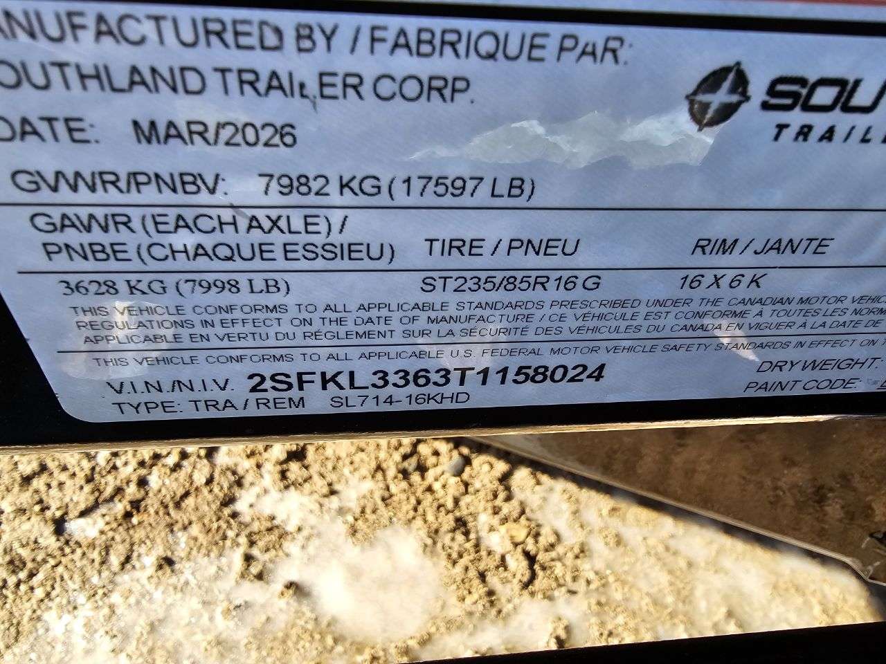 2026 Southland 16K 7' x 14' Heavy Duty Dump Trailer