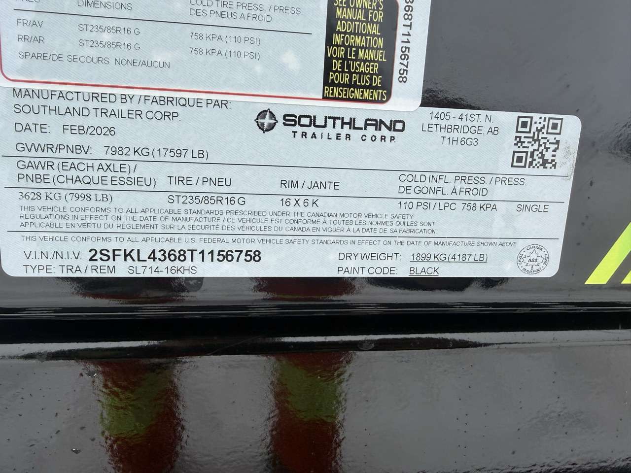 2026 Southland 16K 7' x 14' High Side Dump Trailer