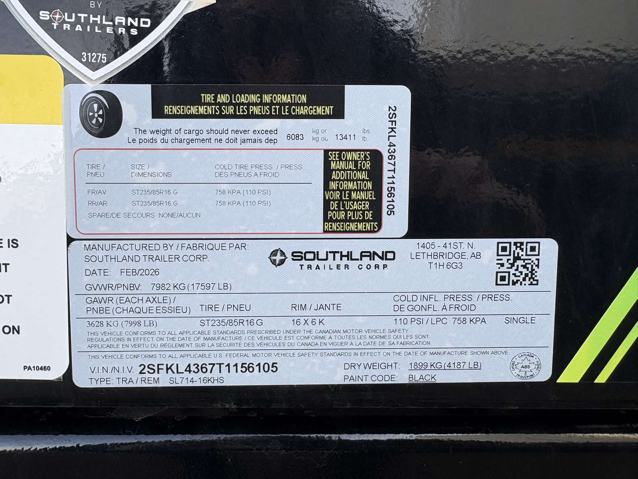 2026 Southland 16K 7' x 14' High Side Dump Trailer