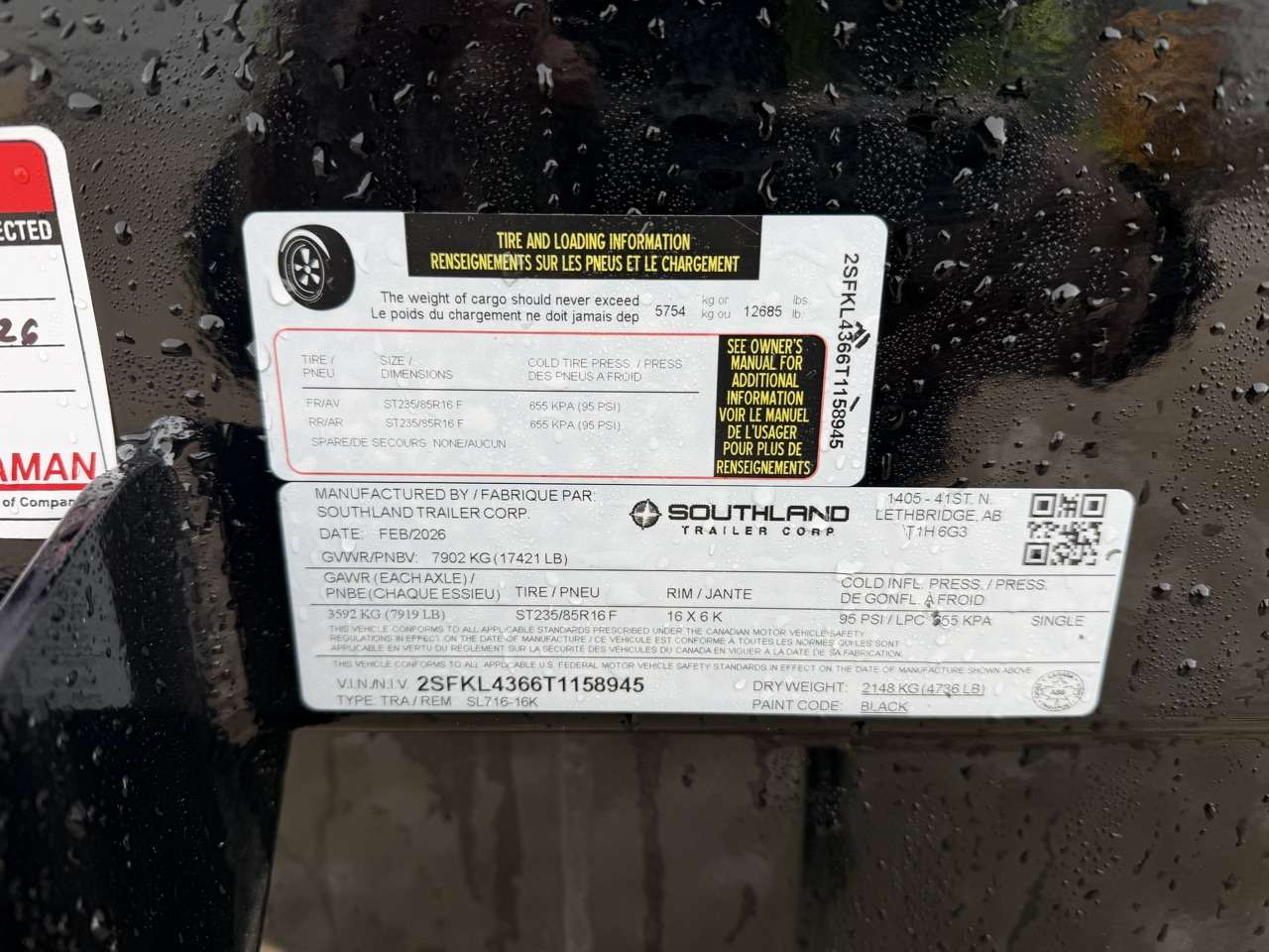 2026 Southland 16K 7' x 16' Dump Trailer