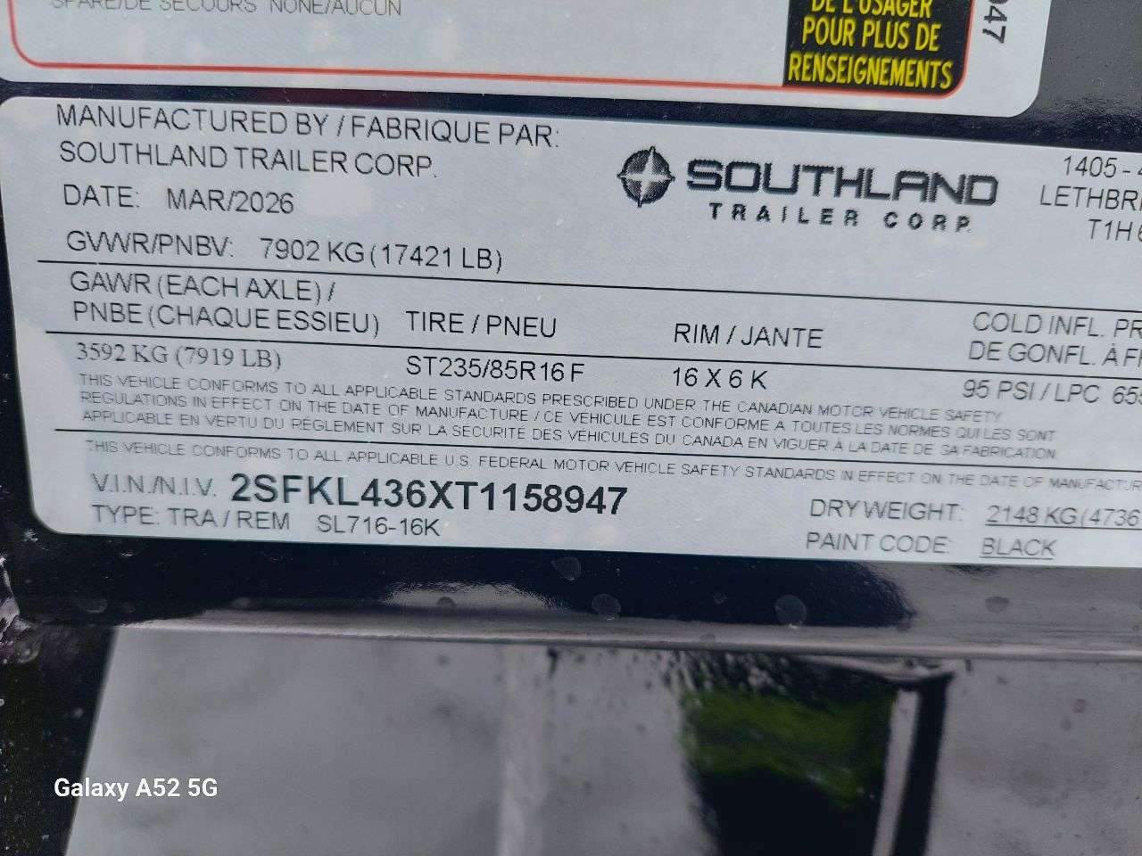 2026 Southland 16K 7' x 16' Dump Trailer