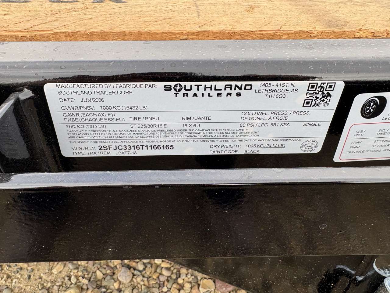 2026 Southland 18' Flat Deck Tandem 7K Trailer