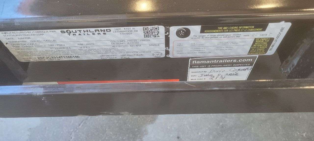 2026 Southland 18' Flat Deck Tandem 7K Trailer