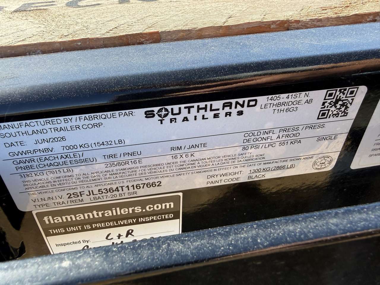 2026 Southland 20'+2' Beavertail Flat Deck Tandem 7K Trailer