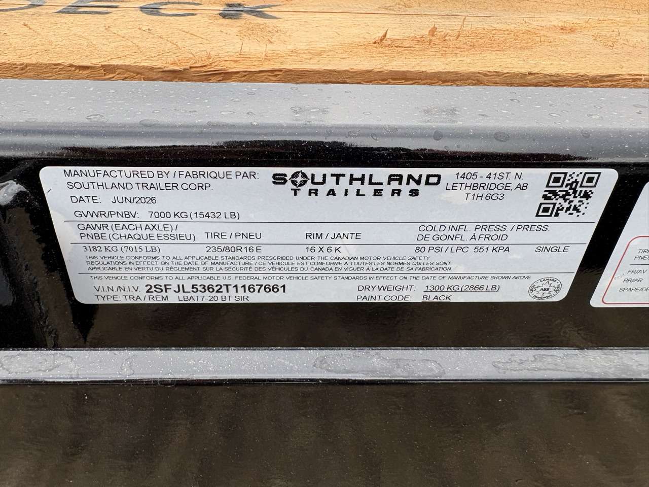 2026 Southland 20' + 2' BT Flat Deck Tandem 7K Trailer