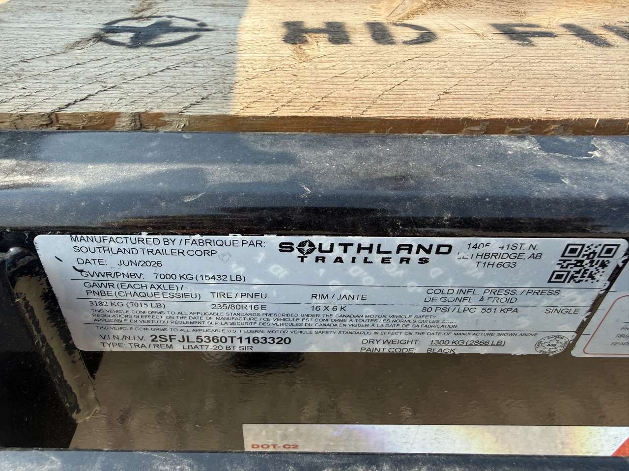 2026 Southland 20' + 2' BT Flat Deck Tandem 7K Trailer