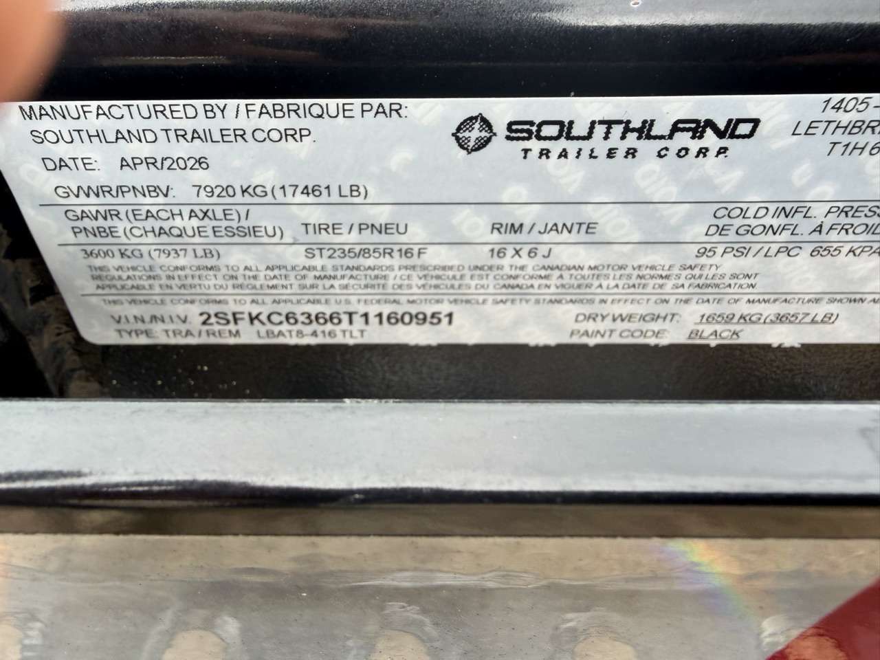 2026 Southland 20' (4'+16') Partial Tilt Tandem 8K Trailer