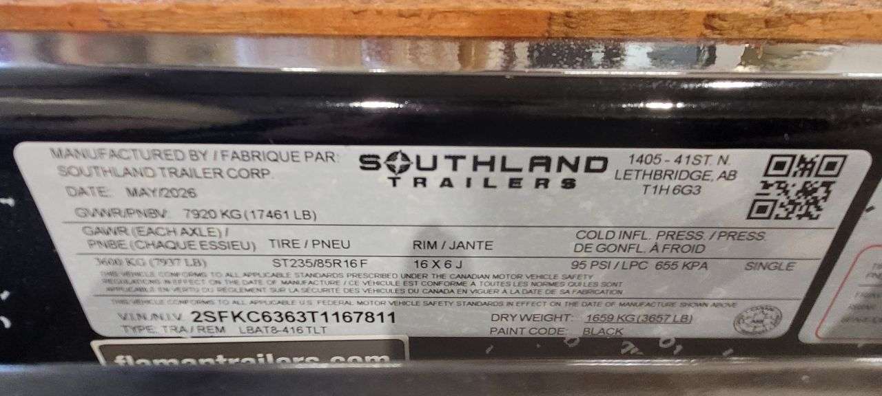 2026 Southland 20' (4' + 16') Partial Tilt Tandem 8K Trailer