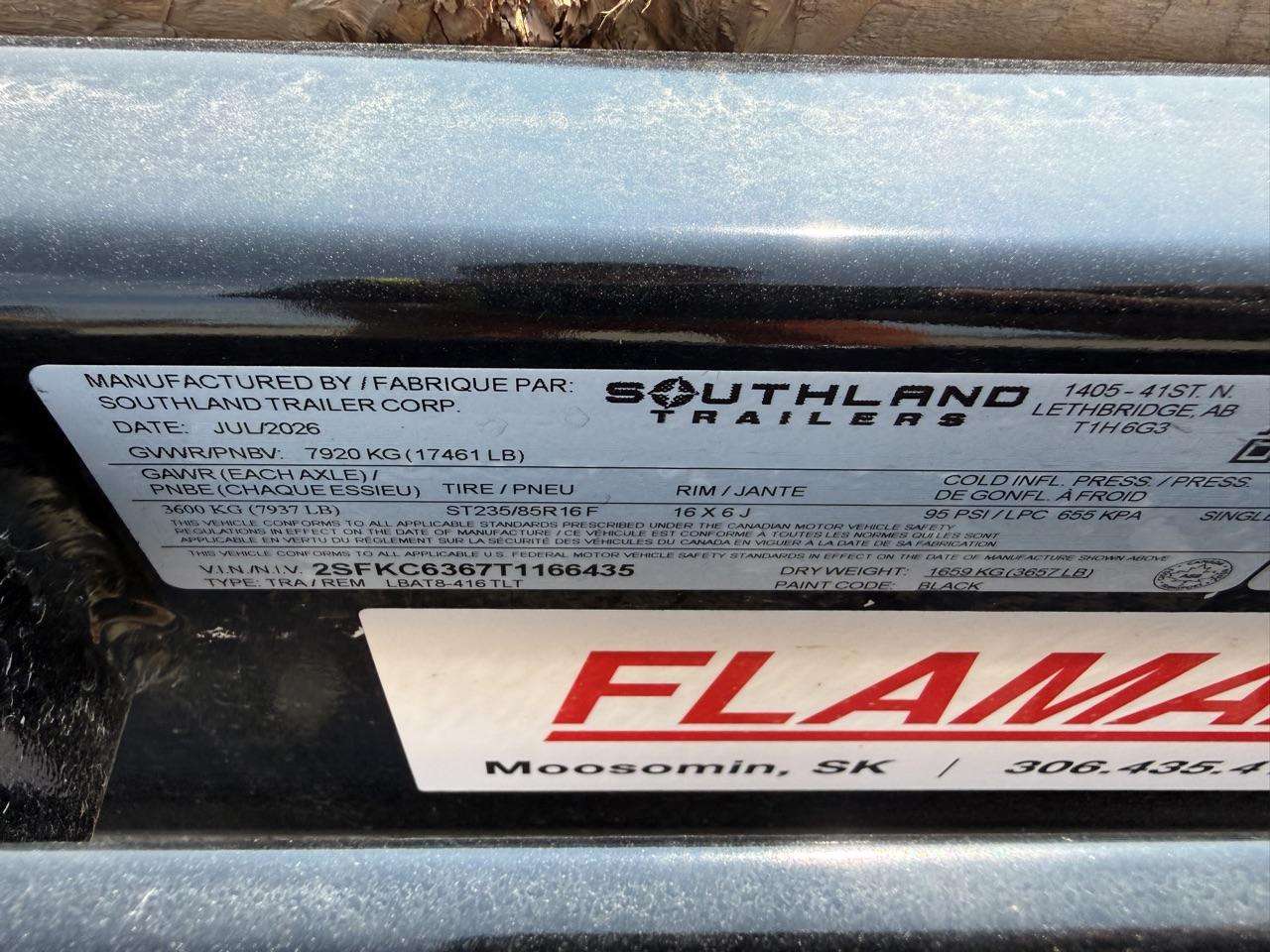2026 Southland 20' (4' + 16') Partial Tilt Tandem 8K Trailer