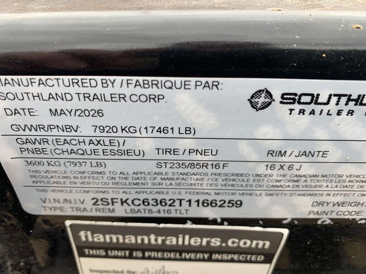 2026 Southland 20' (4'S + 16' T) Partial Tilt 8K Trailer