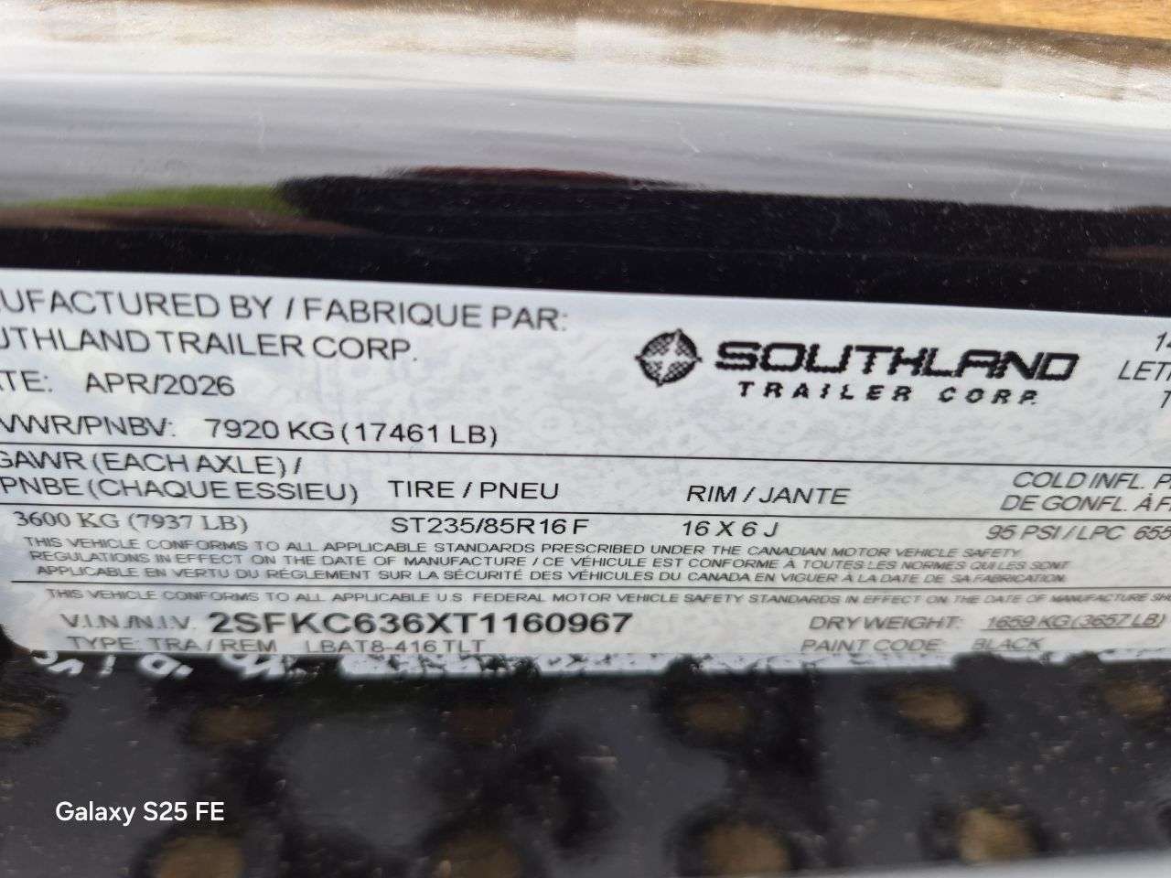 2026 Southland 20' (4'S + 16' T) Partial Tilt 8K Trailer