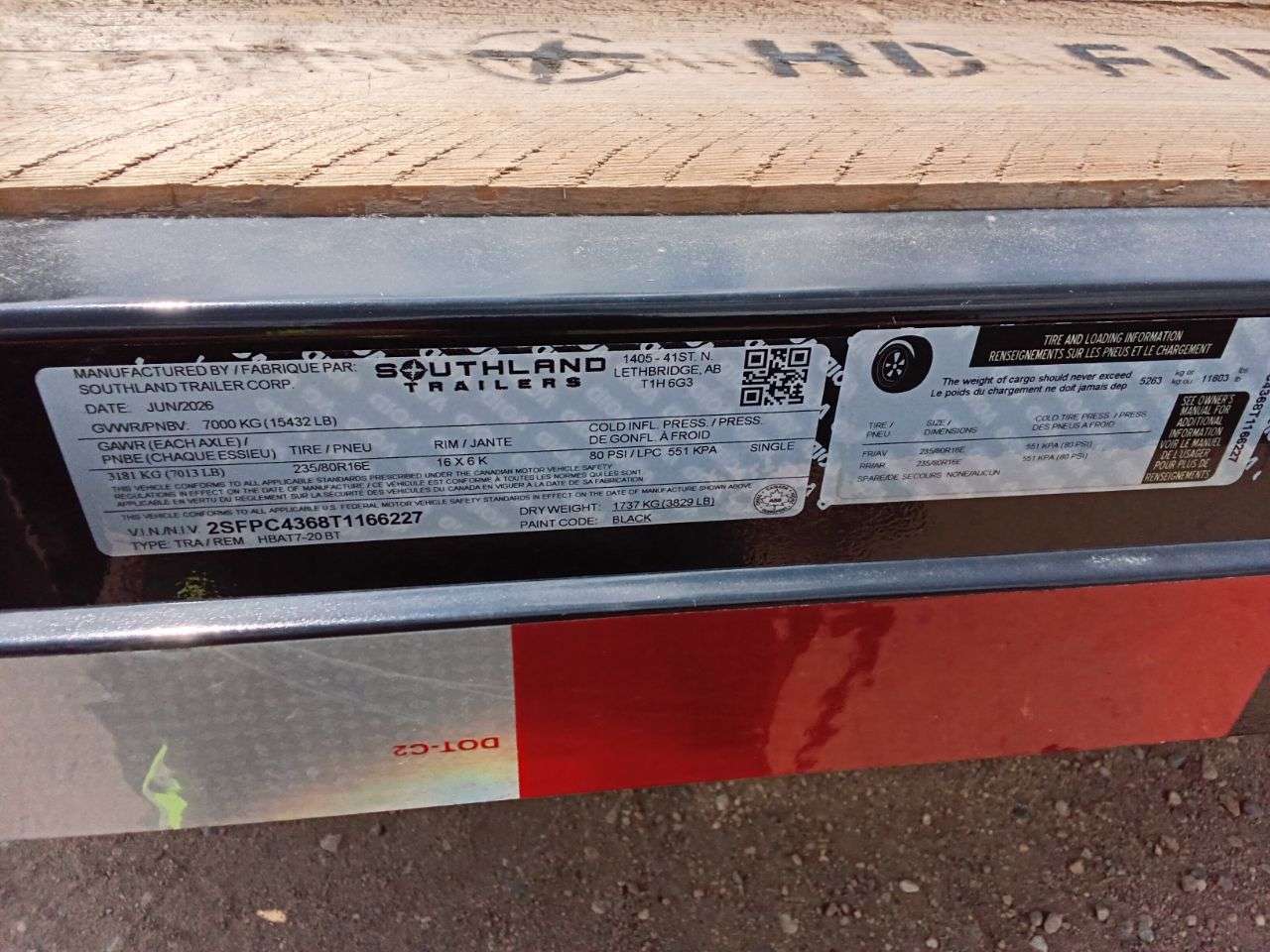 2026 Southland 20' + 5' BT Deckover Tandem 7K Trailer