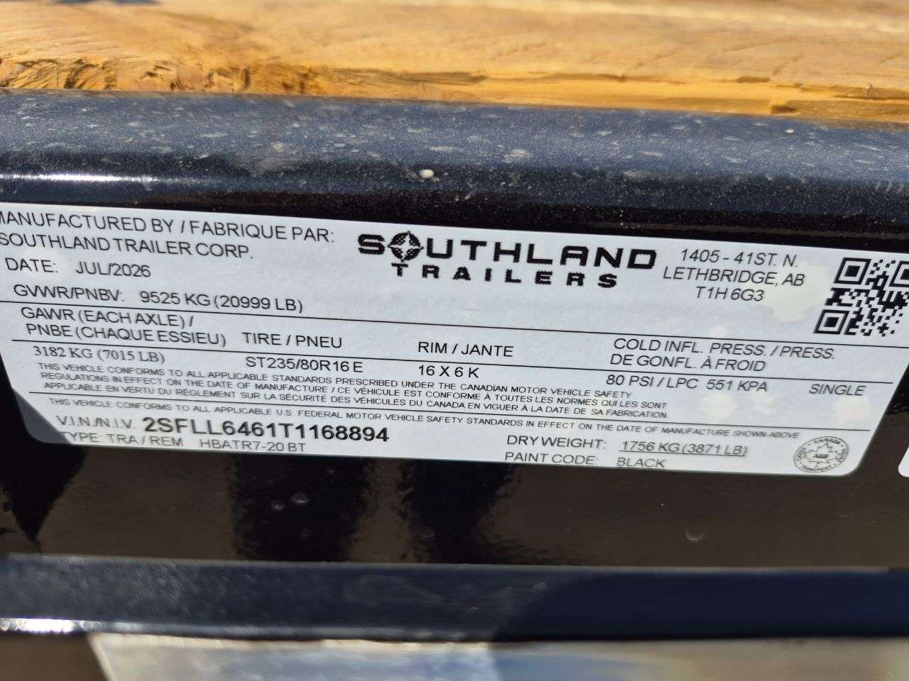 2026 Southland 20' + 5' BT Deckover Triple 7K Trailer
