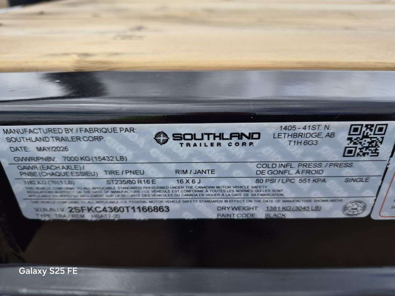 2026 Southland 20' Deckover Tandem 7K Trailer