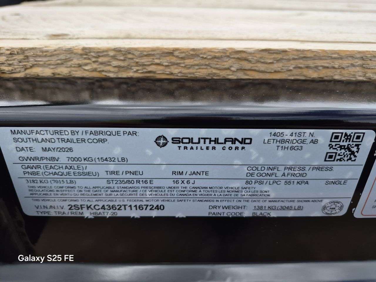 2026 Southland 20' Deckover Tandem 7K Trailer