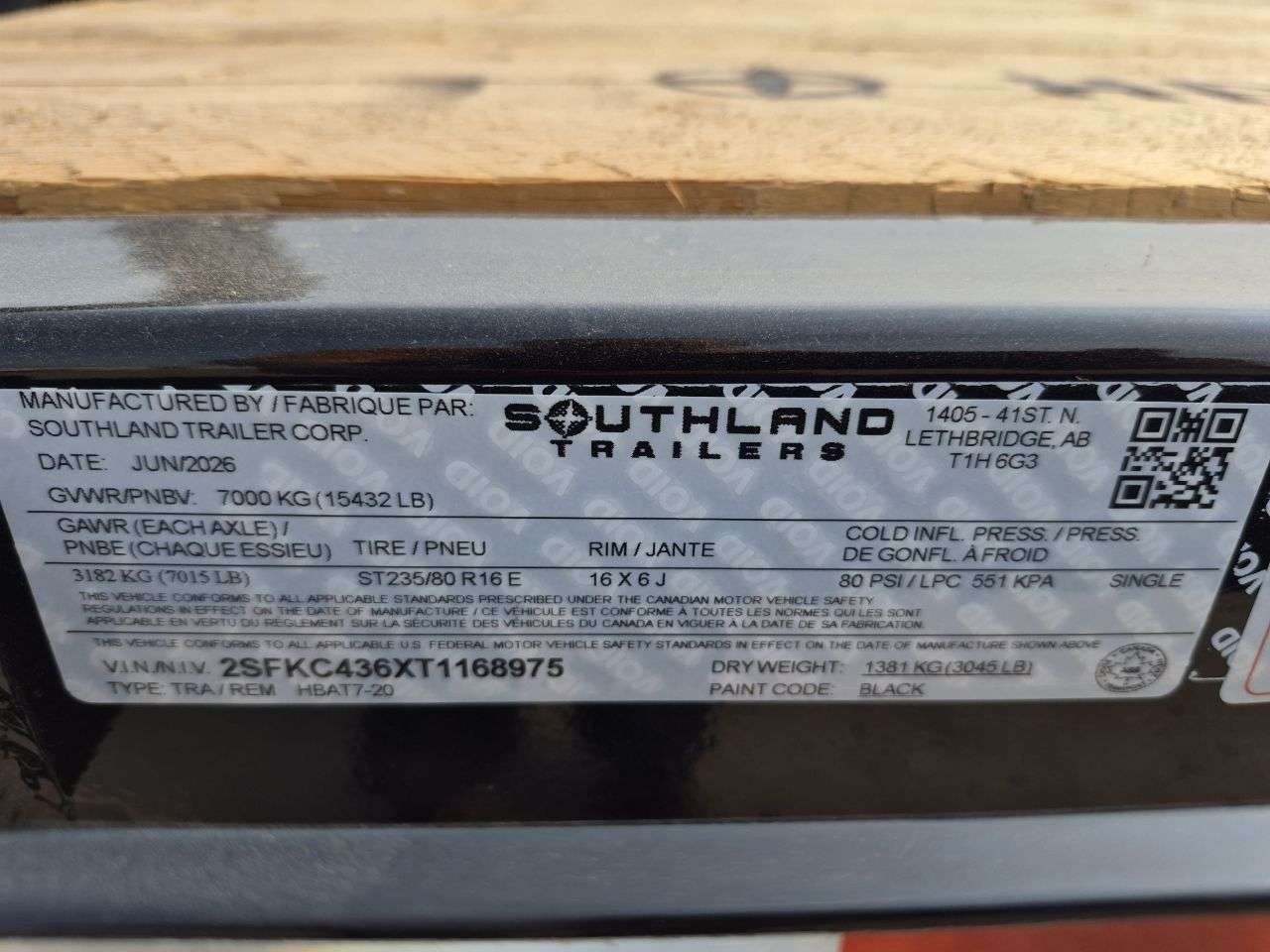 2026 Southland 20' Deckover Tandem 7K Trailer