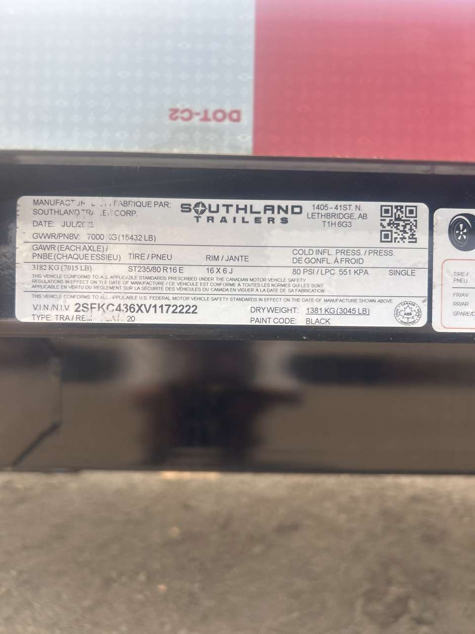 2026 Southland 20' Deckover Tandem 7K Trailer
