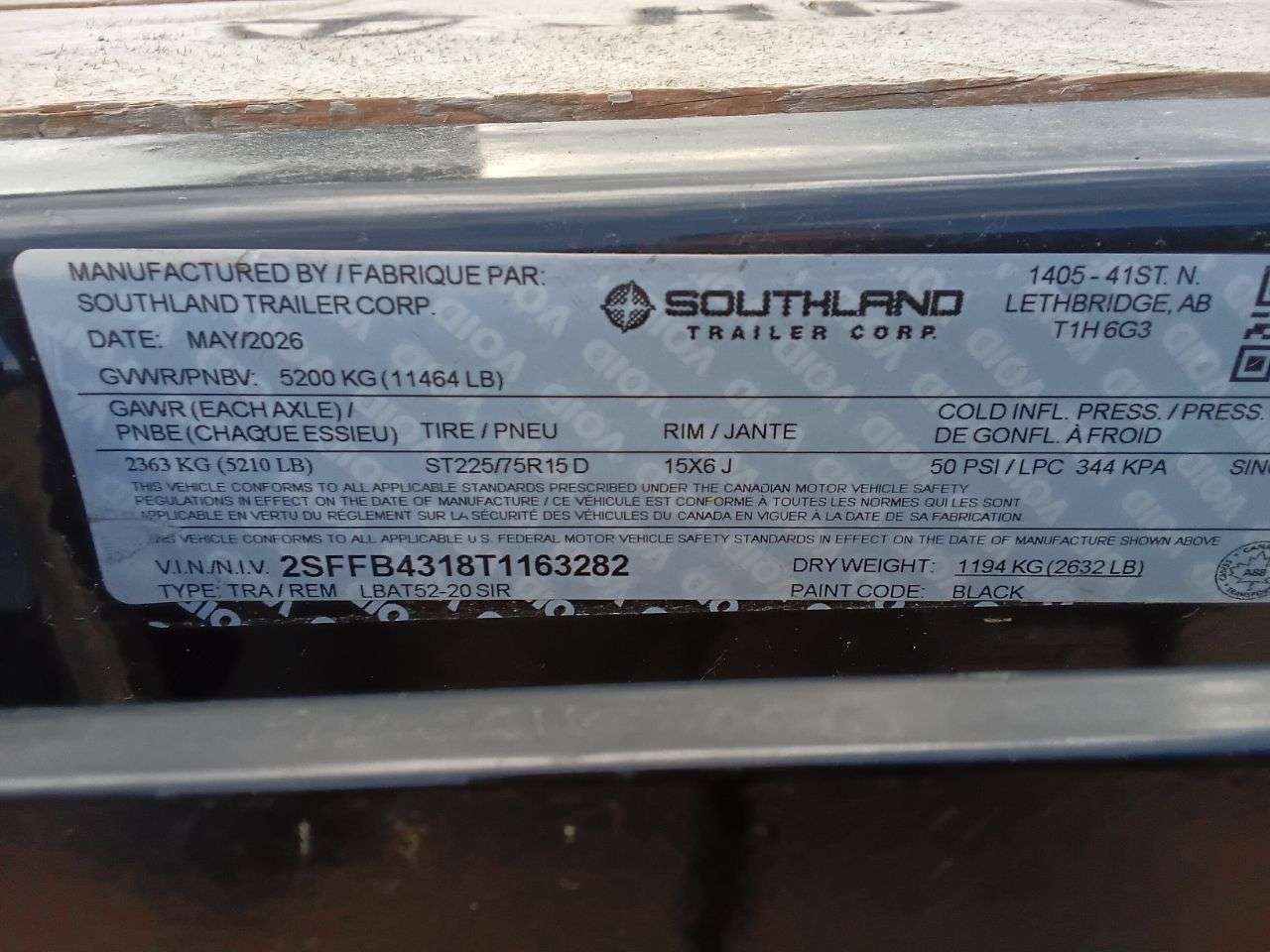 2026 Southland 20' Flat Deck Tandem 5.2K Trailer