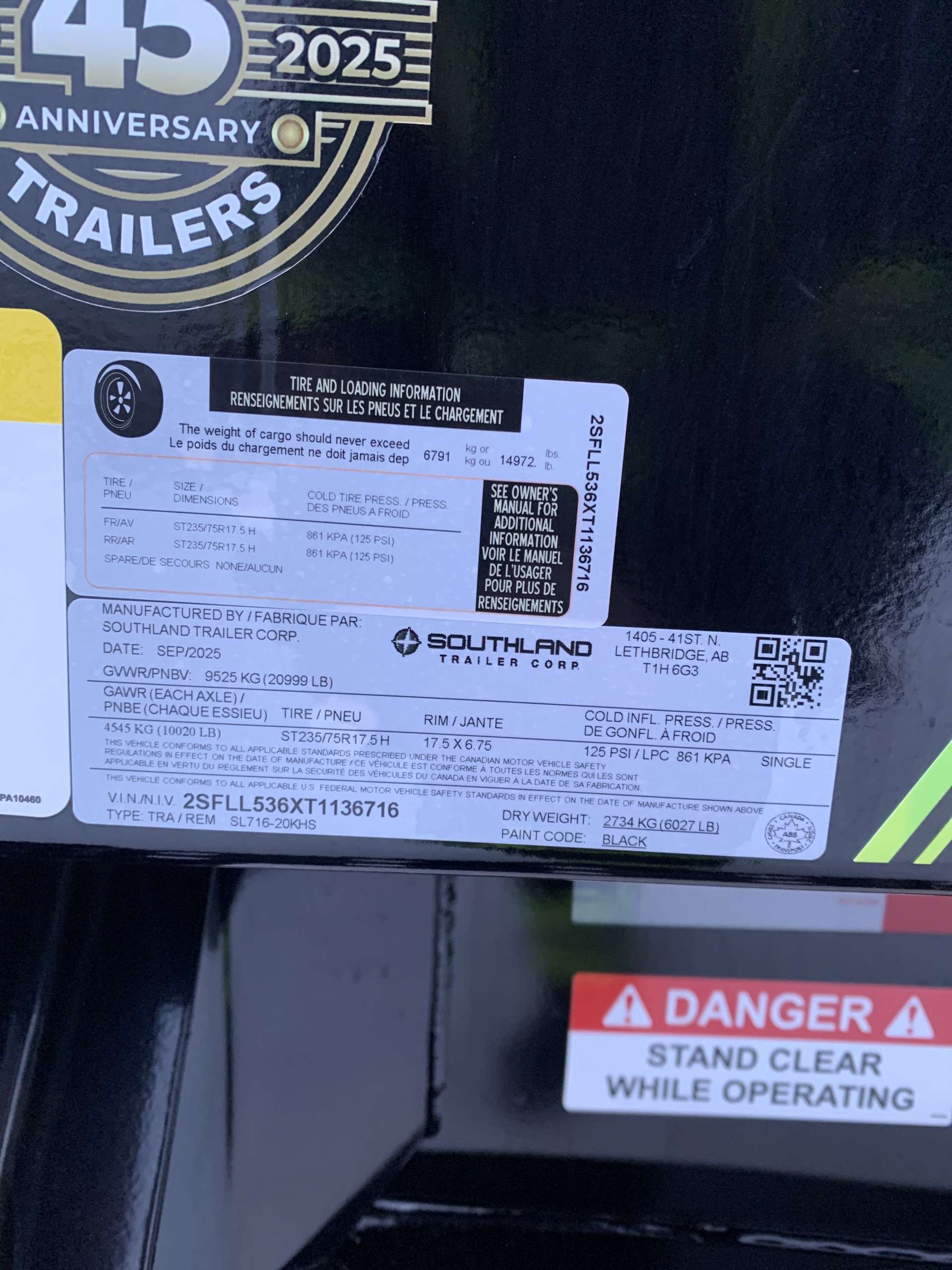 2026 Southland 20K 7' x 16' High Side Dump Trailer