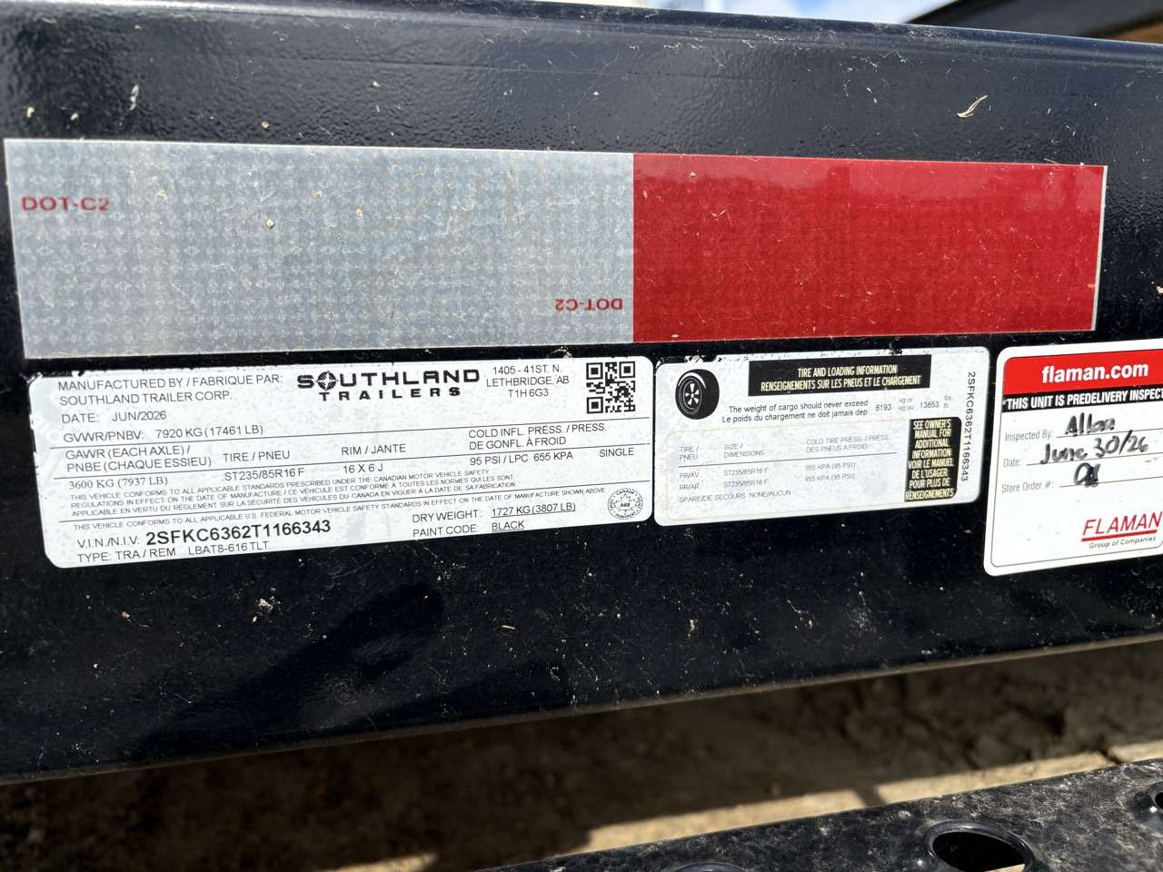 2026 Southland 22' (6' + 16') Partial Tilt Tandem 8K Trailer
