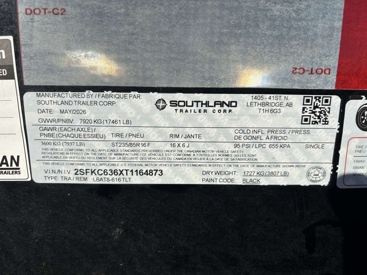 2026 Southland 22' (6'S +6'T) Partial Tilt Tandem 8K Trailer